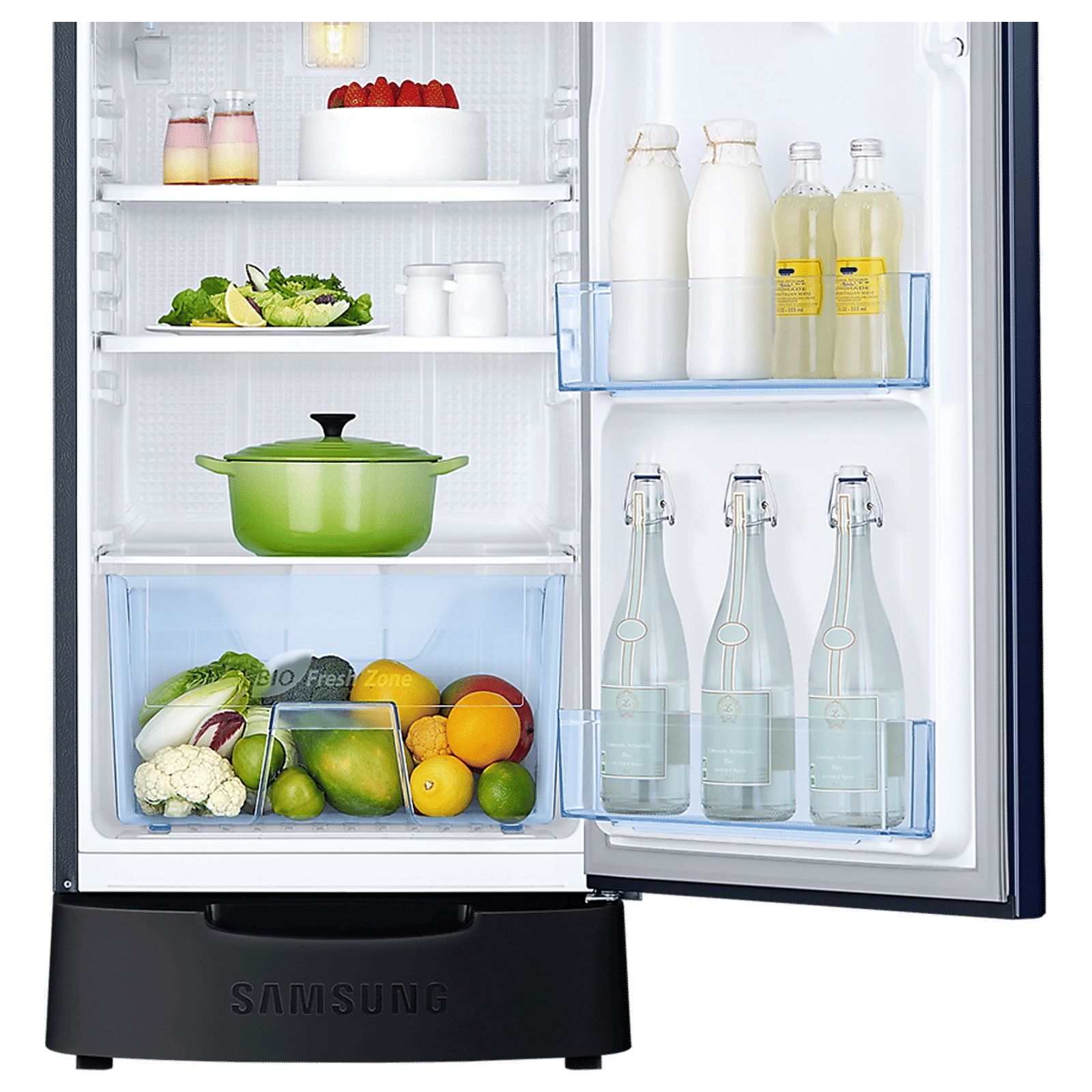 SAMSUNG Stylish Grande 183 Litres 5 Star Direct Cool Single Door Refrigerator with Anti Bacterial Gasket (RR20D2825HV/NL, Blue Arctic)_10