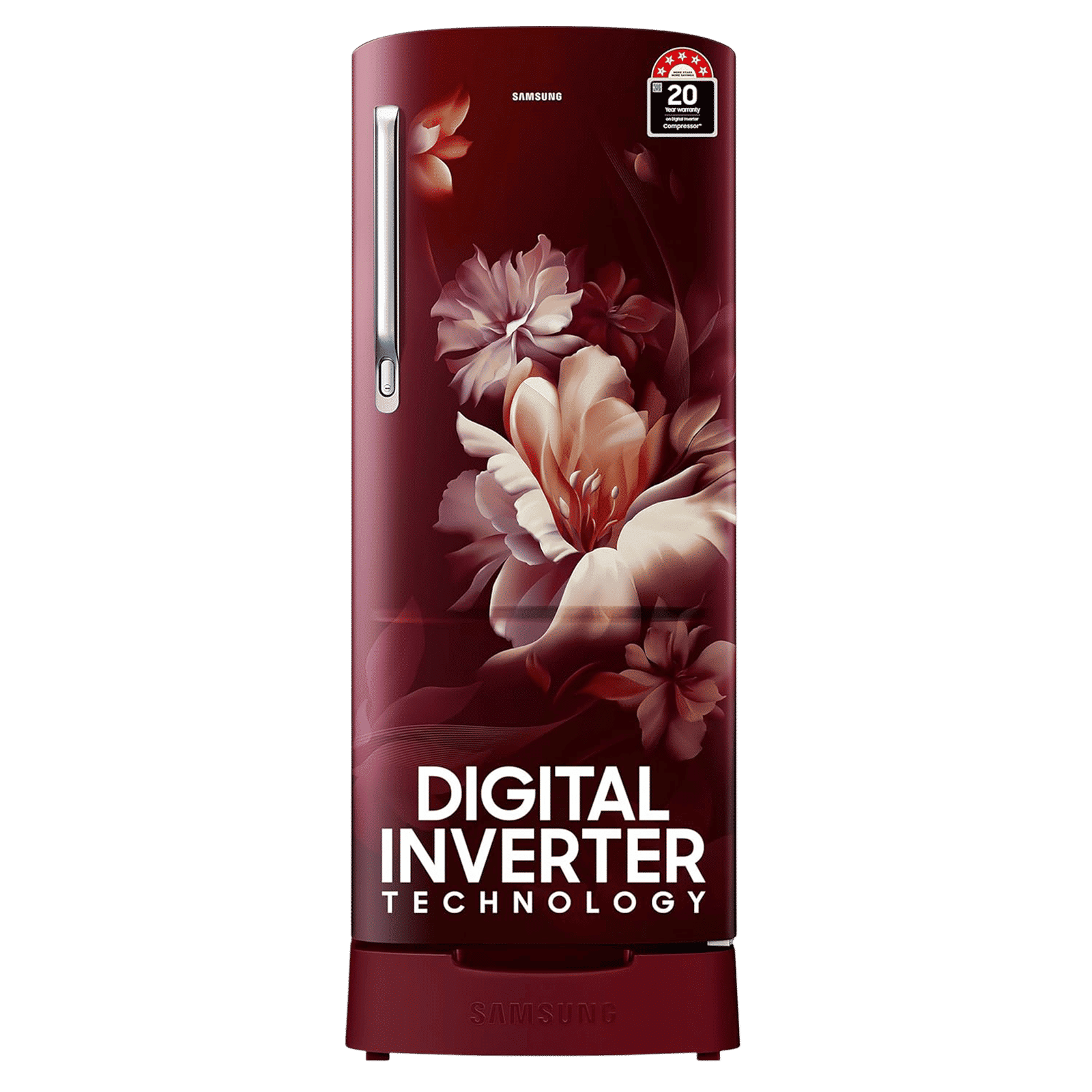 SAMSUNG Stylish Grande 183 Litres 5 Star Direct Cool Single Door Refrigerator with Anti Bacterial Gasket (RR20D2825RZ/NL, Burgundy Red)_1