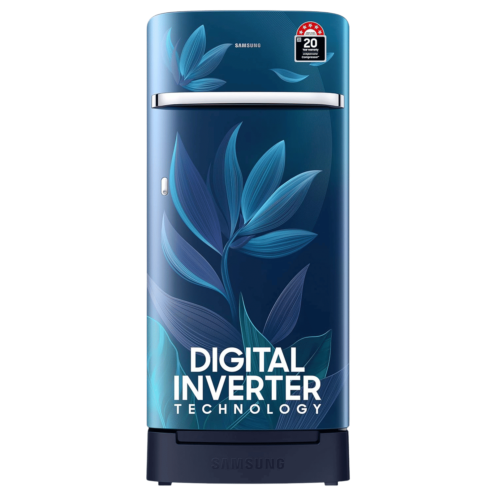 SAMSUNG Horizontal Curve 189 Litres 5 Star Direct Cool Single Door Refrigerator with Anti Bacterial Gasket (RR21D2H259U/HL, Paradise Bloom Blue) SAMSUNG Horizontal Curve 189 Litres 5 Star Direct Cool Single Door Refrigerator with Anti Bacterial Gasket (RR21D2H259U/HL, Paradise Bloom Blue)_1