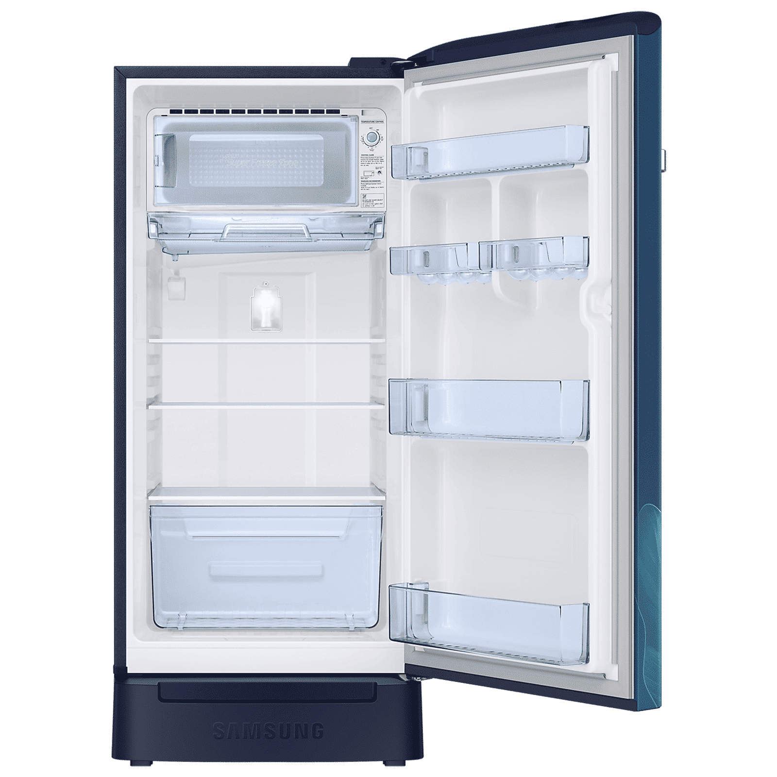 SAMSUNG Horizontal Curve 189 Litres 5 Star Direct Cool Single Door Refrigerator with Anti Bacterial Gasket (RR21D2H259U/HL, Paradise Bloom Blue) SAMSUNG Horizontal Curve 189 Litres 5 Star Direct Cool Single Door Refrigerator with Anti Bacterial Gasket (RR21D2H259U/HL, Paradise Bloom Blue)_5