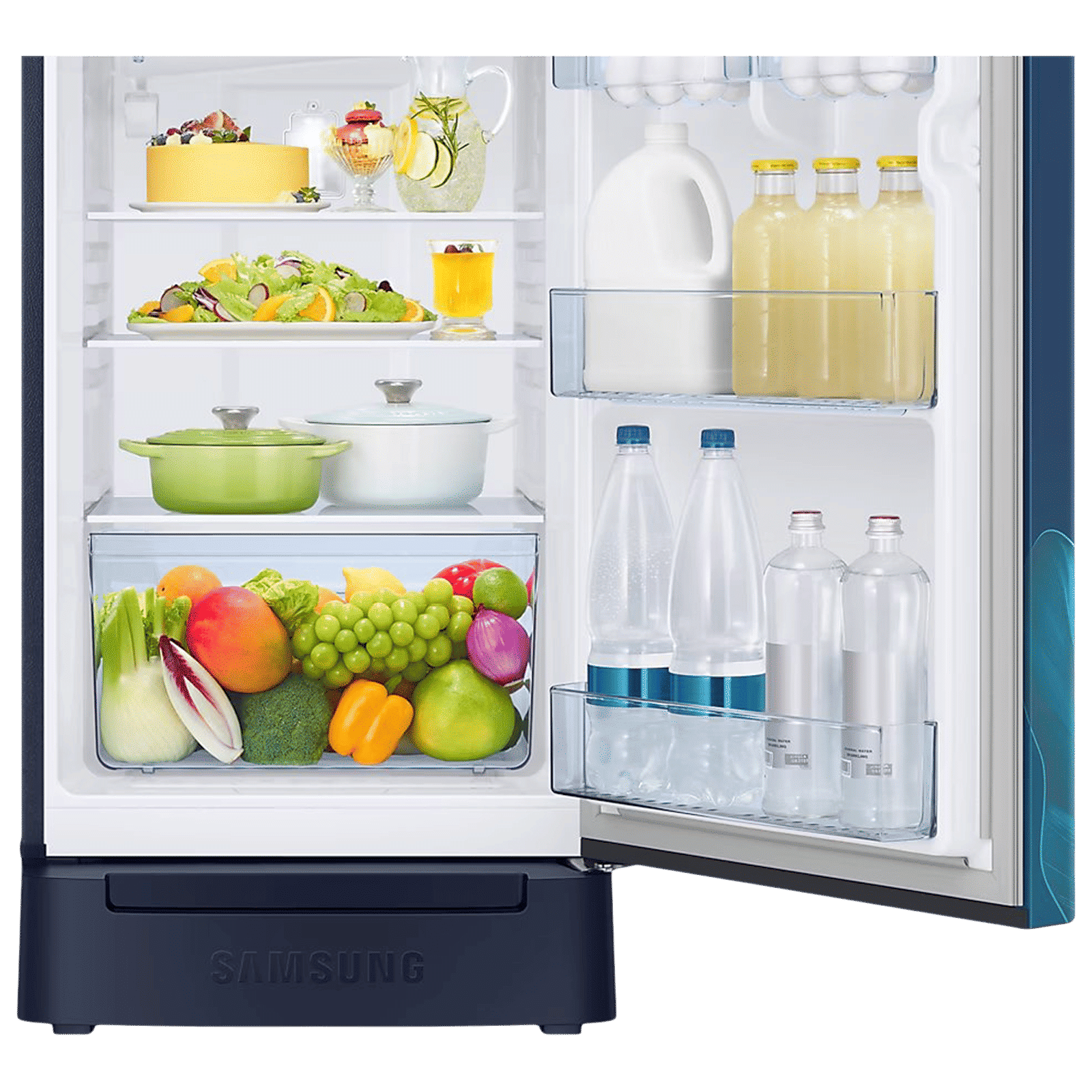 SAMSUNG Horizontal Curve 189 Litres 5 Star Direct Cool Single Door Refrigerator with Anti Bacterial Gasket (RR21D2H259U/HL, Paradise Bloom Blue) SAMSUNG Horizontal Curve 189 Litres 5 Star Direct Cool Single Door Refrigerator with Anti Bacterial Gasket (RR21D2H259U/HL, Paradise Bloom Blue)_6