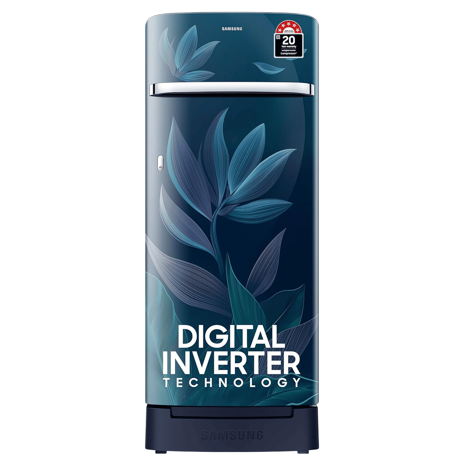 SAMSUNG Horizontal Curve 215 Litres 5 Star Direct Cool Single Door Refrigerator with Anti Bacterial Gasket (RR23D2H359U/HL, Paradise Bloom Blue) SAMSUNG Horizontal Curve 215 Litres 5 Star Direct Cool Single Door Refrigerator with Anti Bacterial Gasket (RR23D2H359U/HL, Paradise Bloom Blue)_1