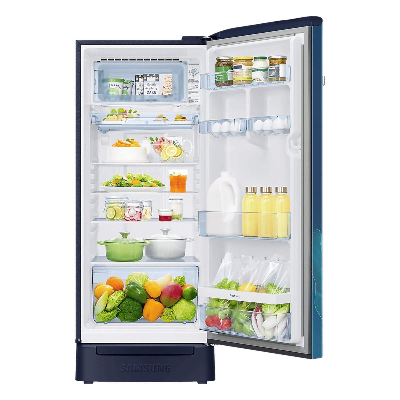 SAMSUNG Horizontal Curve 215 Litres 5 Star Direct Cool Single Door Refrigerator with Anti Bacterial Gasket (RR23D2H359U/HL, Paradise Bloom Blue) SAMSUNG Horizontal Curve 215 Litres 5 Star Direct Cool Single Door Refrigerator with Anti Bacterial Gasket (RR23D2H359U/HL, Paradise Bloom Blue)_4