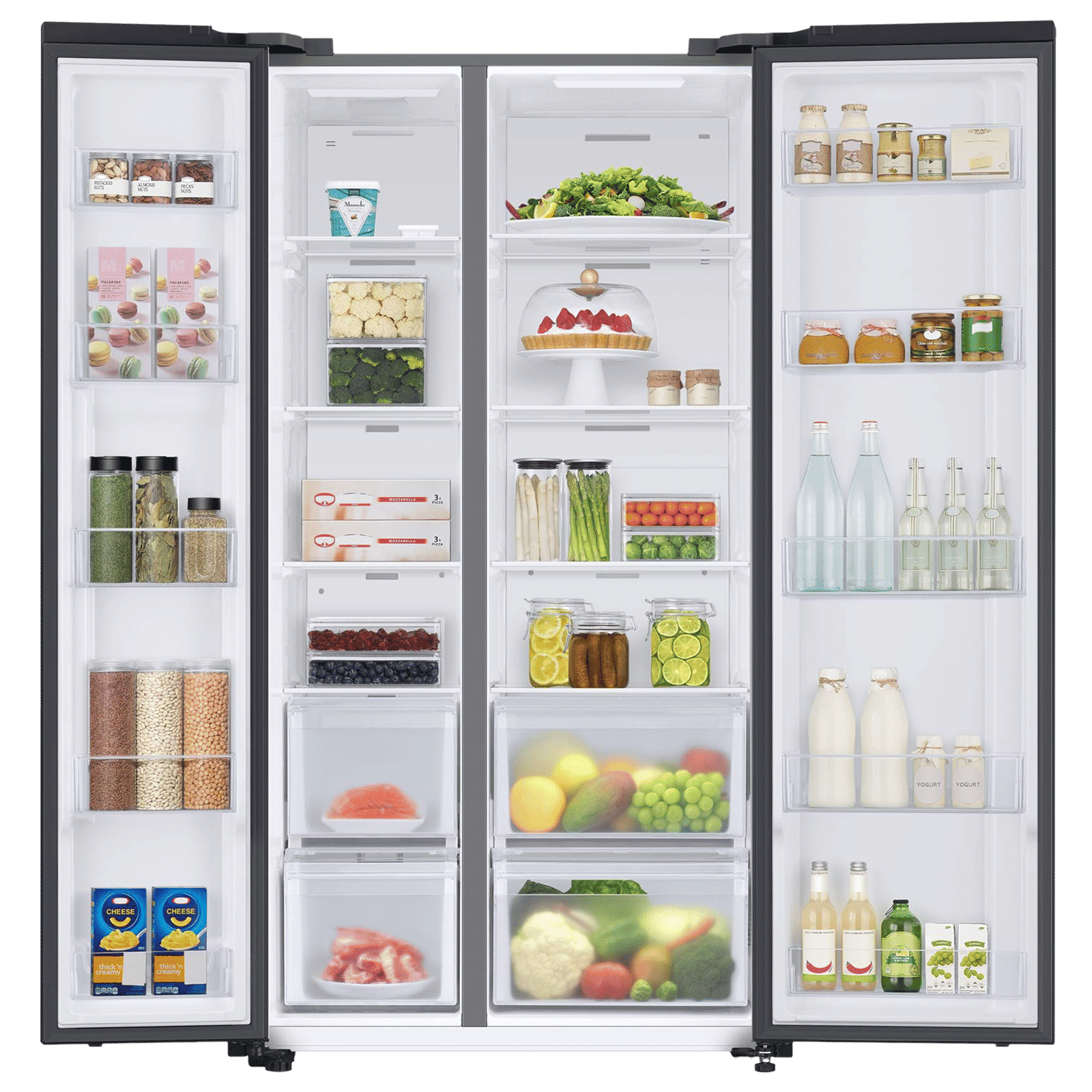 SAMSUNG 653 Litres 3 Star Frost Free Side by Side Convertible Refrigerator with Twin Cooling Plus Technology (RS76CG8003B1/HL, Black Matt)_5