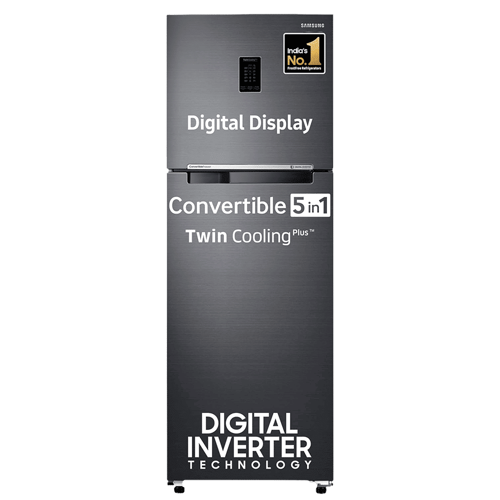 SAMSUNG 322 Litres 3 Star Frost Free Double Door Convertible Refrigerator with Twin Cooling Plus Technology (RT37C4523B1/HL, Black Matt) SAMSUNG 322 Litres 3 Star Frost Free Double Door Convertible Refrigerator with Twin Cooling Plus Technology (RT37C4523B1/HL, Black Matt)_1