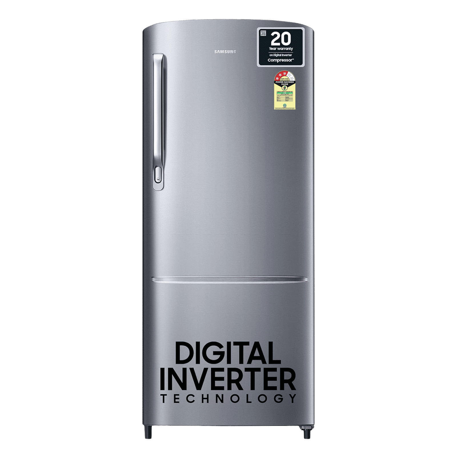 SAMSUNG Stylish Grande 223 Litres 3 Star Direct Cool Single Door Refrigerator with Anti Bacterial Gasket (RR24C2723S8/NL, Elegant Inox)_1