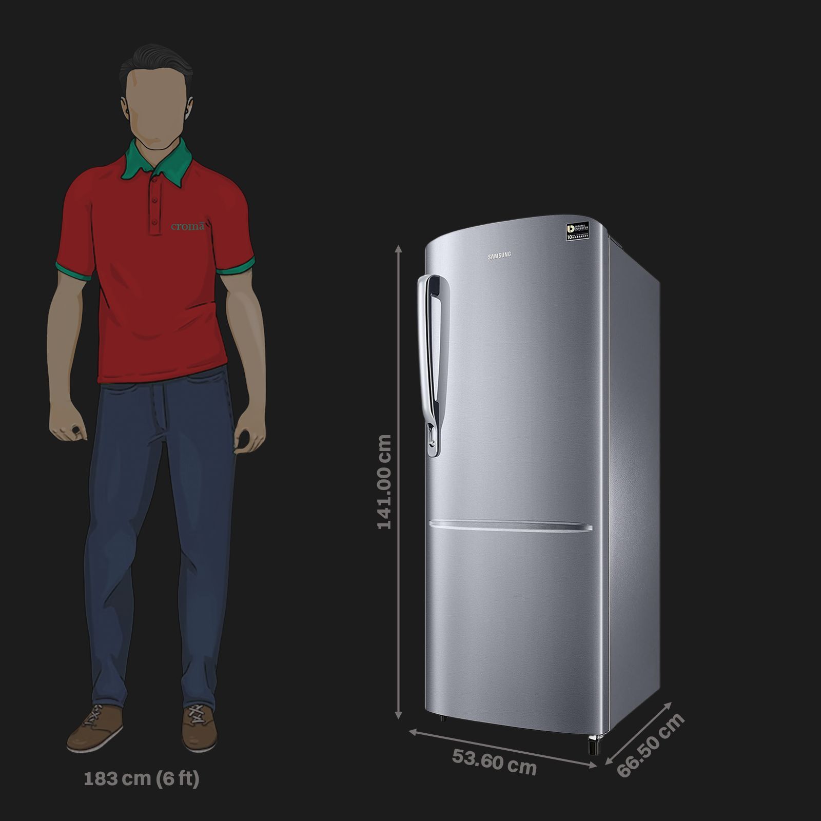 SAMSUNG Stylish Grande 223 Litres 3 Star Direct Cool Single Door Refrigerator with Anti Bacterial Gasket (RR24C2723S8/NL, Elegant Inox)_3