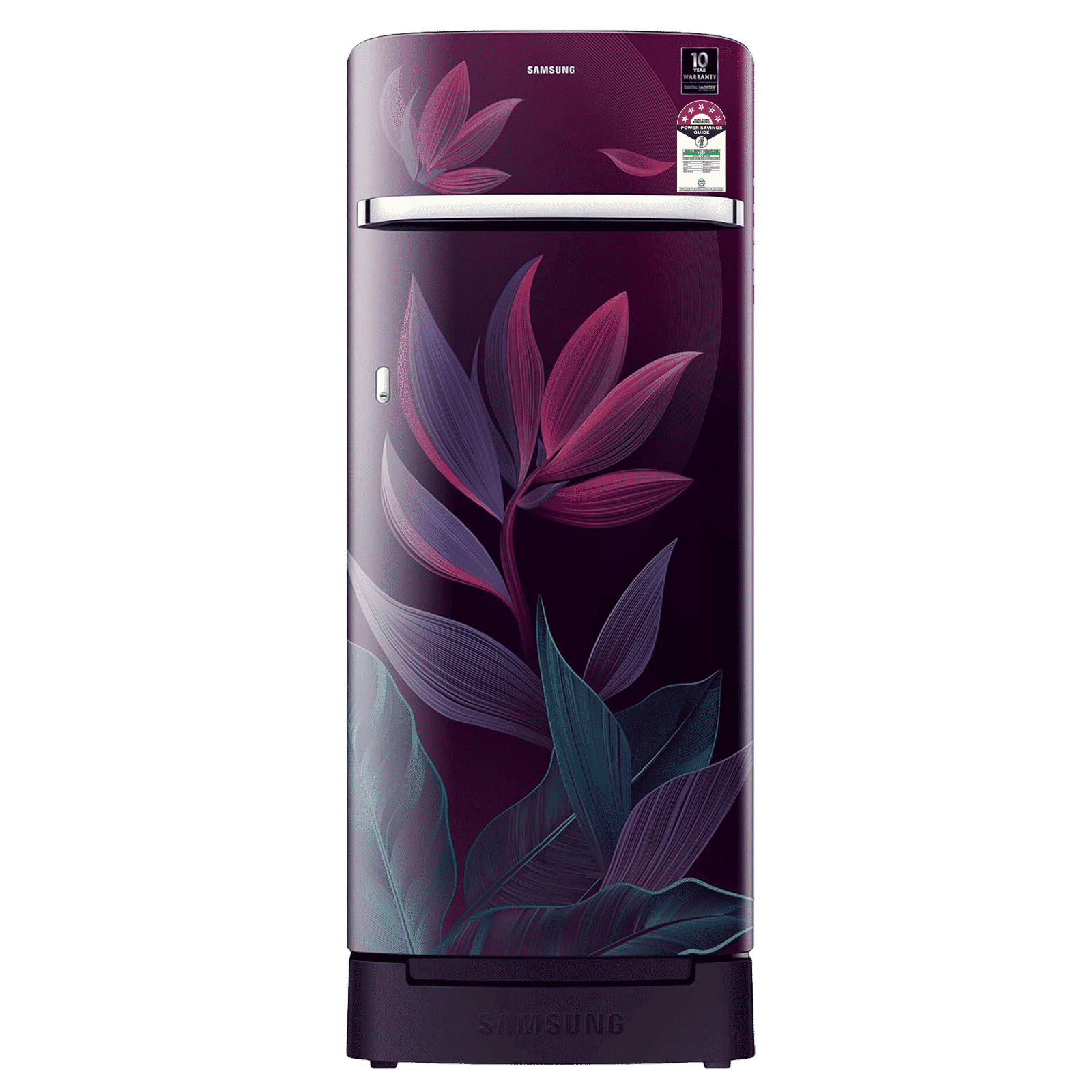 SAMSUNG Horizontal Curve 215 Litres 5 Star Direct Cool Single Door Refrigerator with Base Stand Drawer (RR23D2H259R/HL, Paradise Bloom Purple)_1