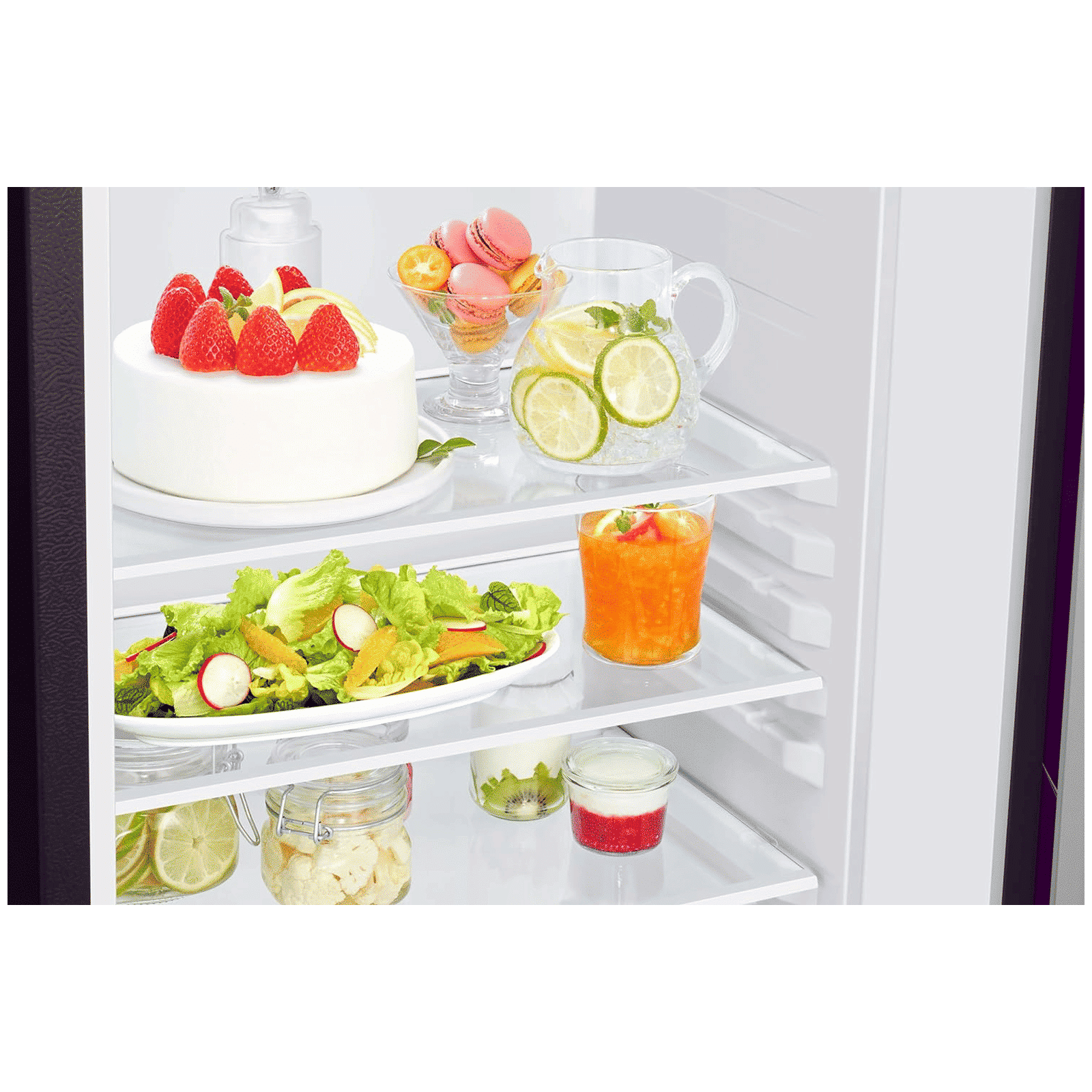 SAMSUNG Horizontal Curve 215 Litres 5 Star Direct Cool Single Door Refrigerator with Base Stand Drawer (RR23D2H259R/HL, Paradise Bloom Purple)_7