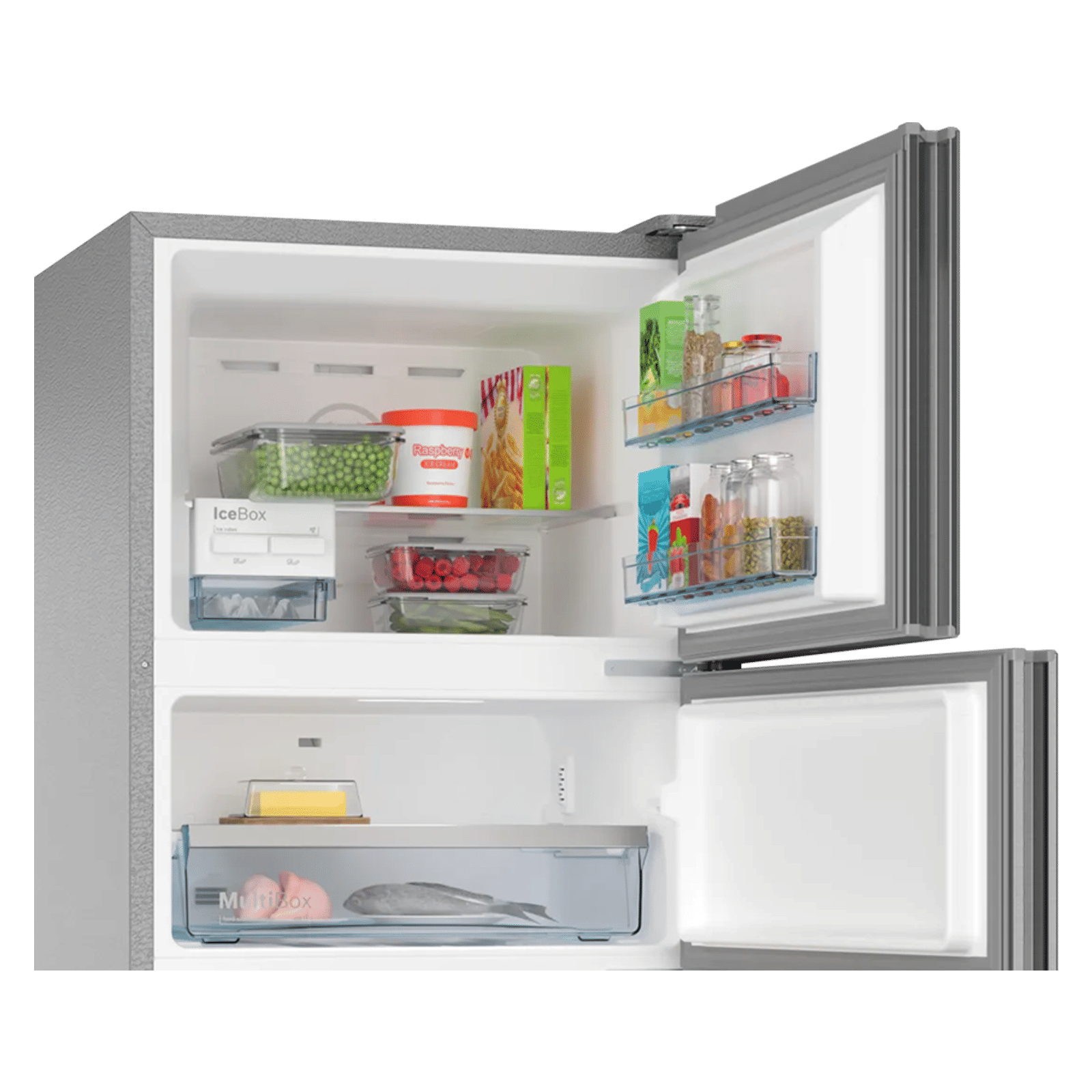 BOSCH Series 4 335 Litres 3 Star Frost Free Triple Door Convertible Refrigerator with VarioInverter Compressor (CMC36K03NI, Shiney Silver)_6