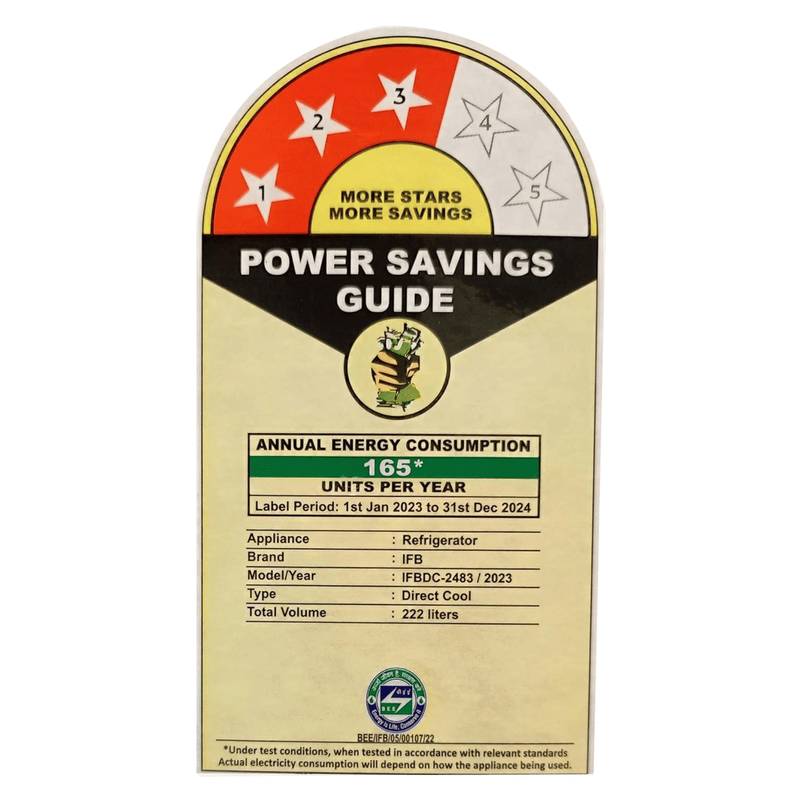 IFB Metal - Cool 222 Litres 3 Star Direct Cool Single Door Refrigerator with Anti Bacterial Gasket (IFBDC-2483FBH, Blue Flower)_9