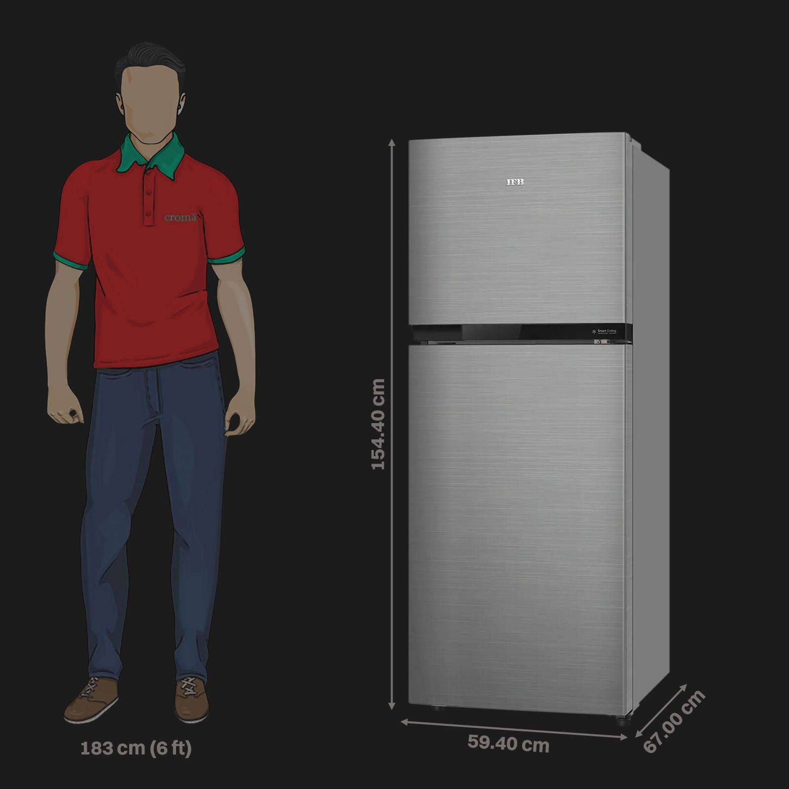 IFB Surround-Cool 243 Litres 2 Star Frost Free Double Door Refrigerator with Anti-Bacterial Gasket (IFBFF-2902FBS, Grey Steel)_3