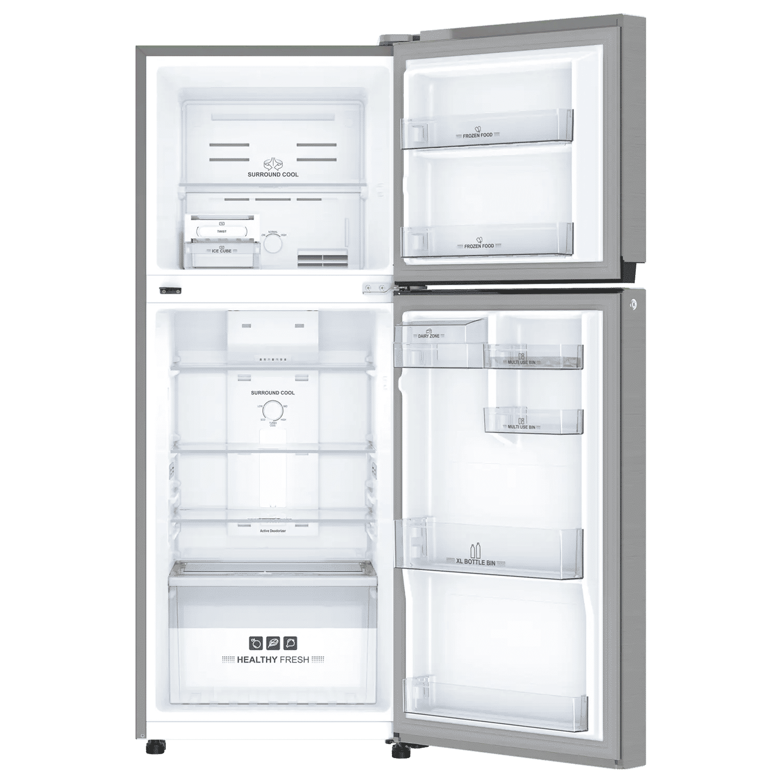 IFB Surround-Cool 243 Litres 2 Star Frost Free Double Door Refrigerator with Anti-Bacterial Gasket (IFBFF-2902FBS, Grey Steel)_6