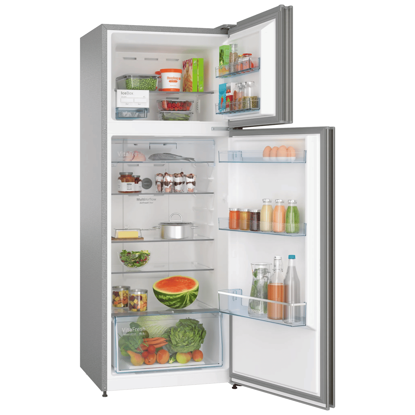 BOSCH Series 4 334 Litres 2 Star Frost Free Double Door Convertible Refrigerator with VarioInverter Compressor (CTC35S02NI, Shiney Silver)_14