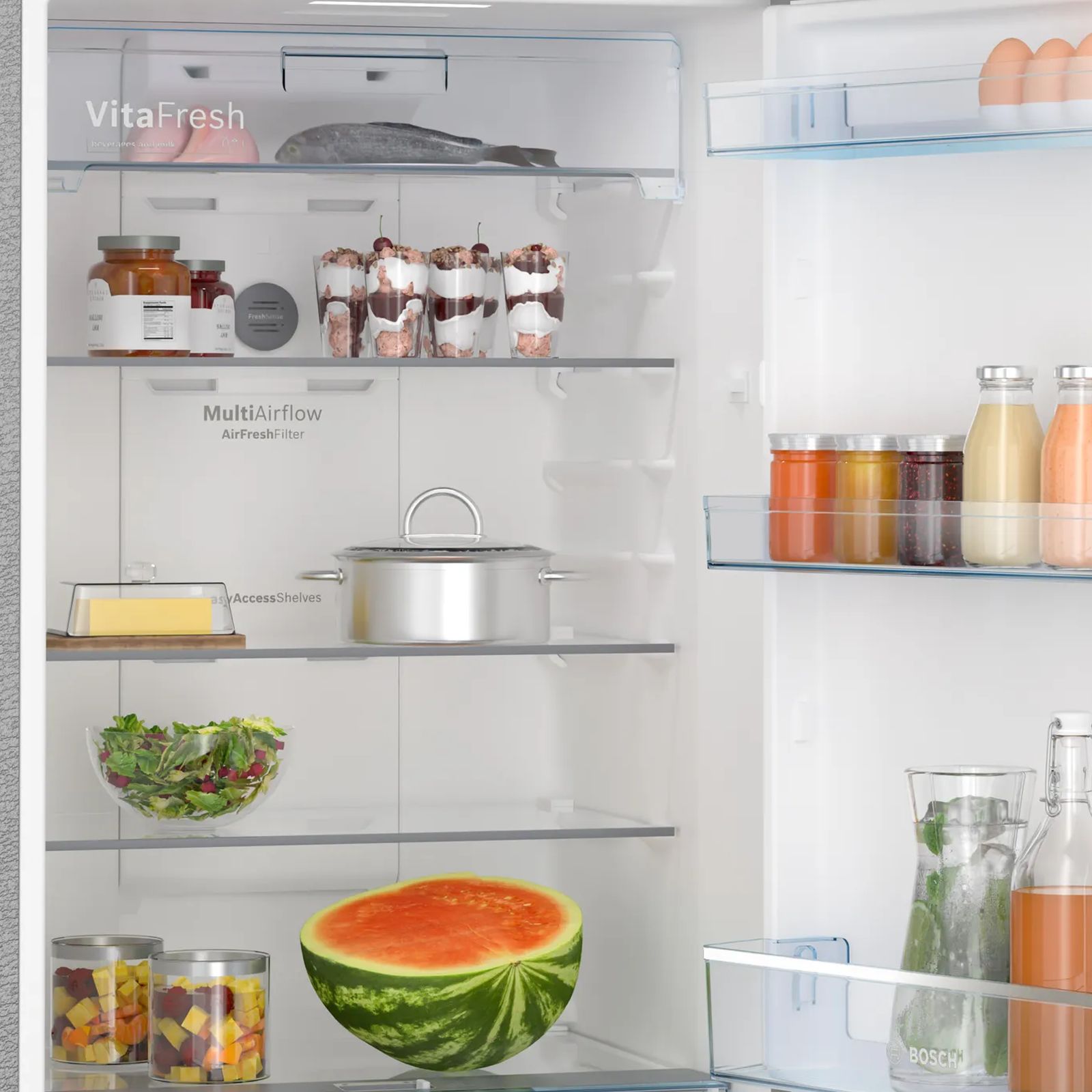 BOSCH Series 4 334 Litres 2 Star Frost Free Double Door Convertible Refrigerator with VarioInverter Compressor (CTC35S02NI, Shiney Silver)_6