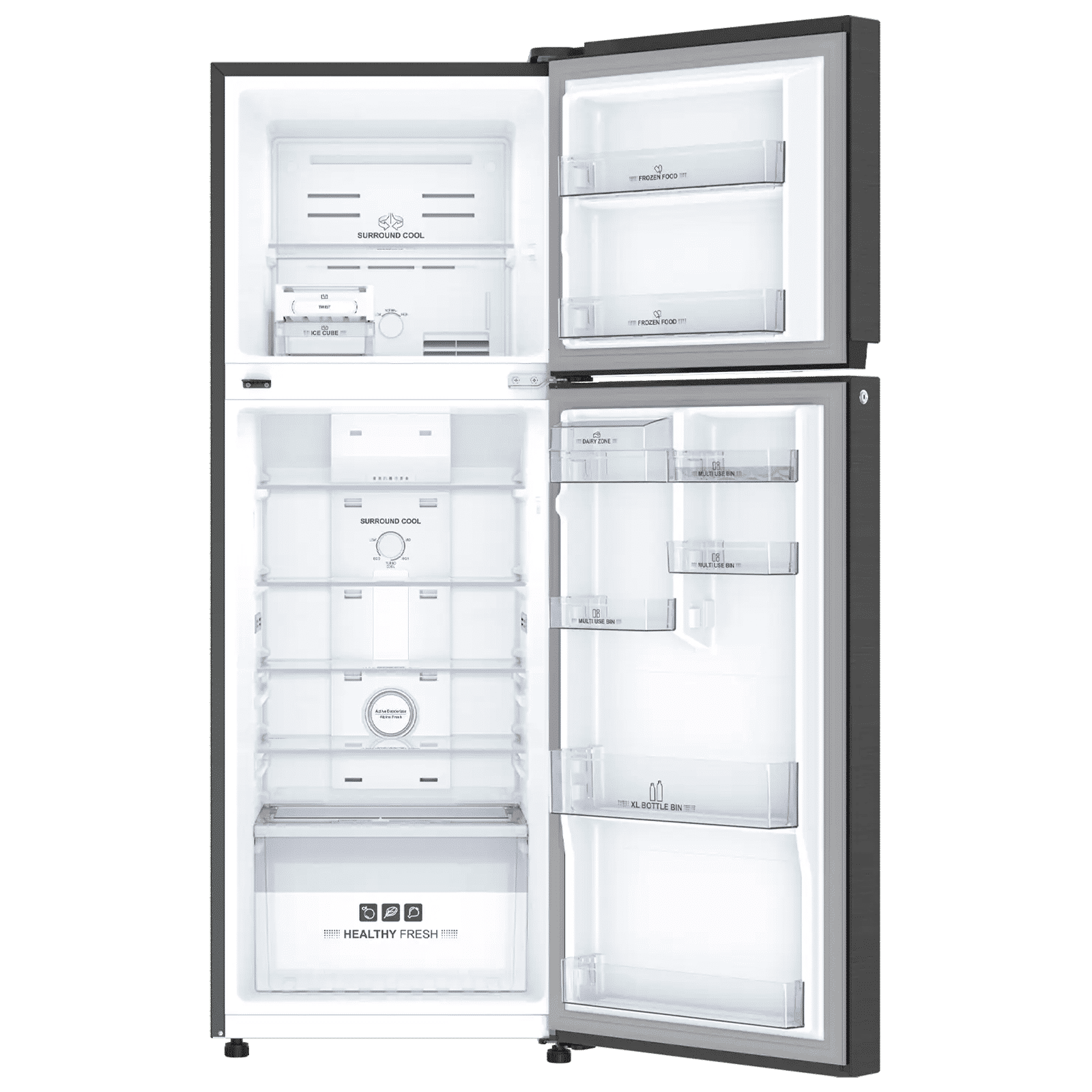 IFB Eco-Cool 265 Litres 2 Star Frost Free Double Door Refrigerator with Active Deodoriser (IFBFF-3152IKS, Black Steel)_6