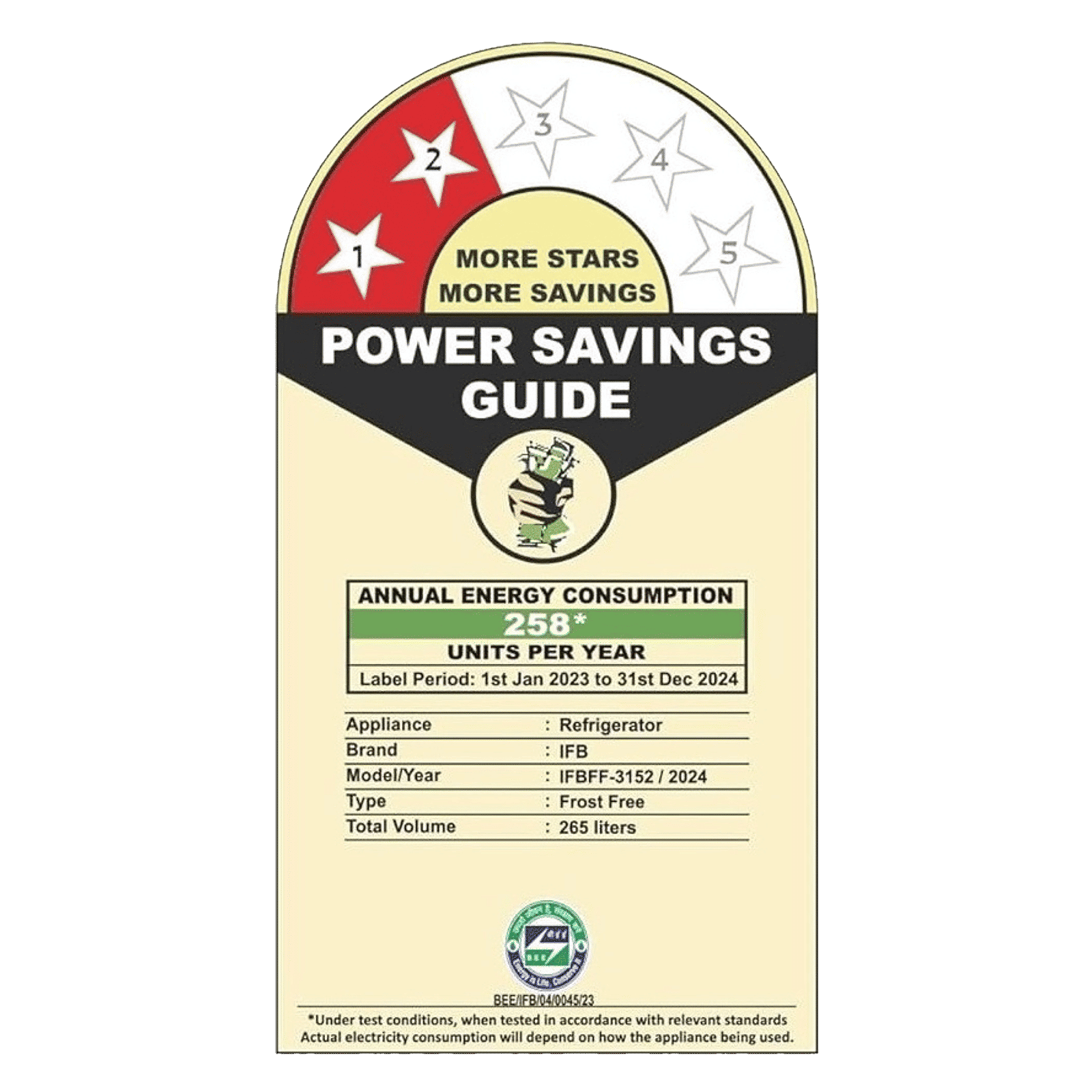 IFB Eco-Cool 265 Litres 2 Star Frost Free Double Door Refrigerator with Active Deodoriser (IFBFF-3152IKS, Black Steel)_9