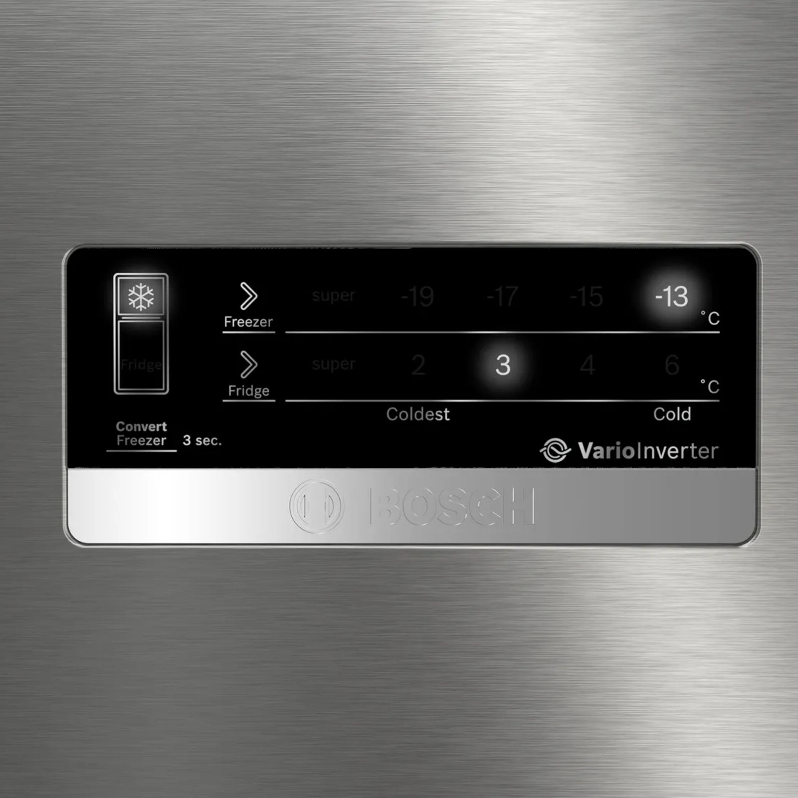 BOSCH Series 4 368 Litres 2 Star Frost Free Double Door Convertible Refrigerator with VarioInverter Compressor (CTC39S02NI, Shiney Silver)_8