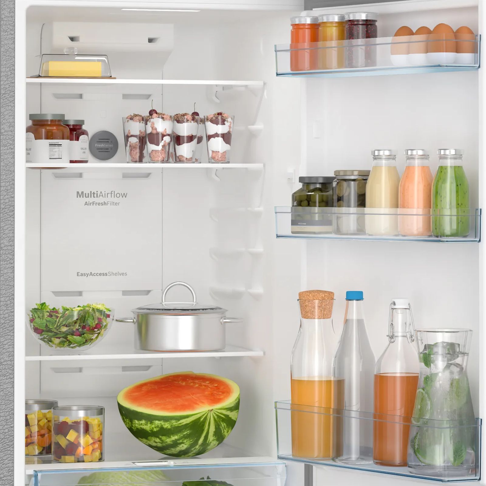 BOSCH Series 4 269 Litres 3 Star Frost Free Double Door Convertible Refrigerator with VitaFresh System (CTC29S03GI, Shiney Silver)_6