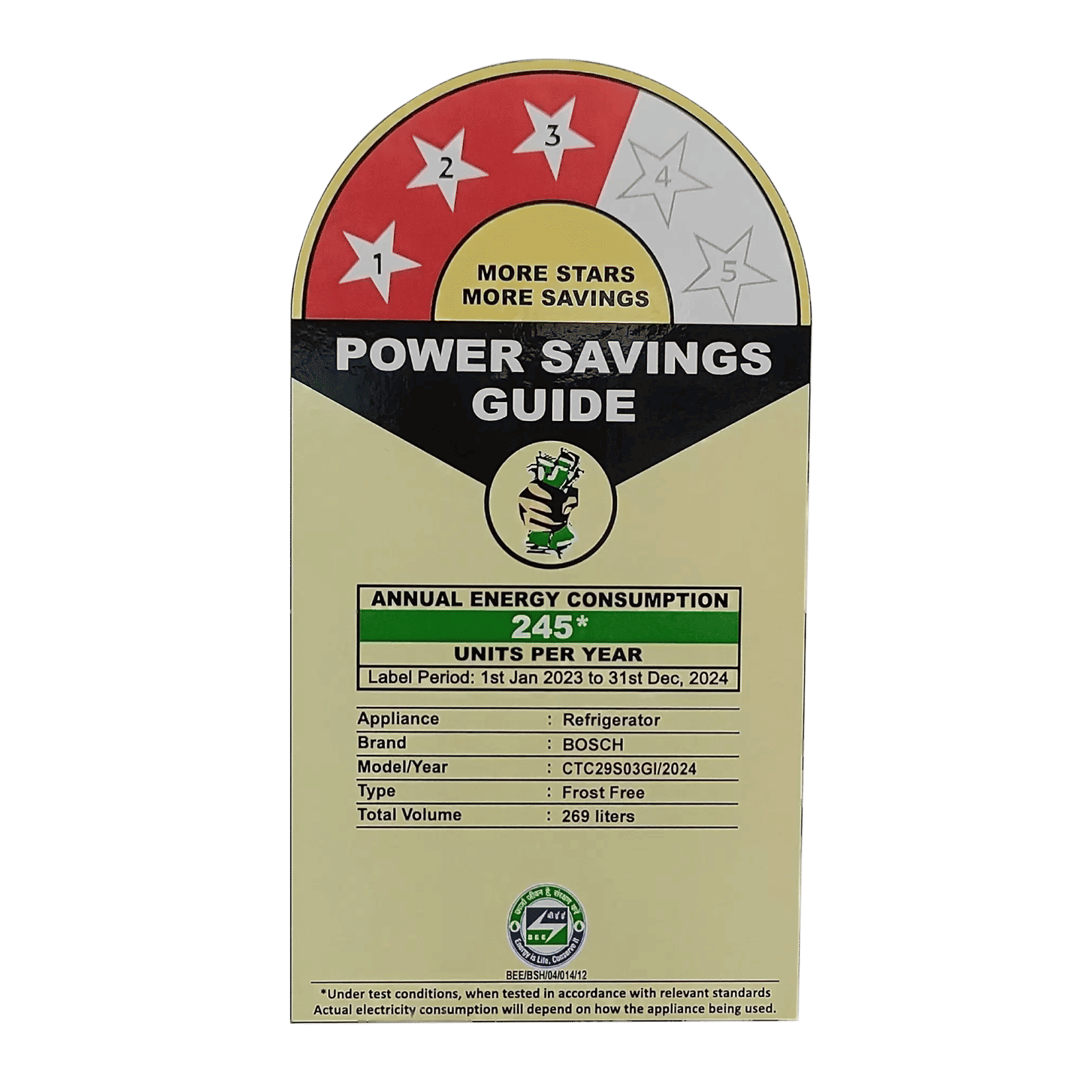 BOSCH Series 4 269 Litres 3 Star Frost Free Double Door Convertible Refrigerator with VitaFresh System (CTC29S03GI, Shiney Silver)_9