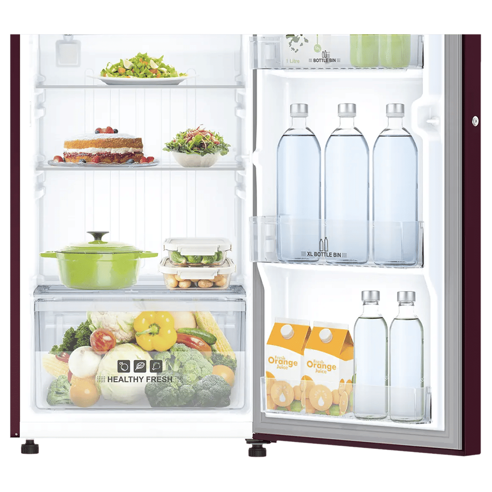 IFB Metal - Cool 187 Litres 3 Star Direct Cool Single Door Refrigerator with Anti Bacterial Gasket (IFBDC-2133FRH, Red Flower)_11