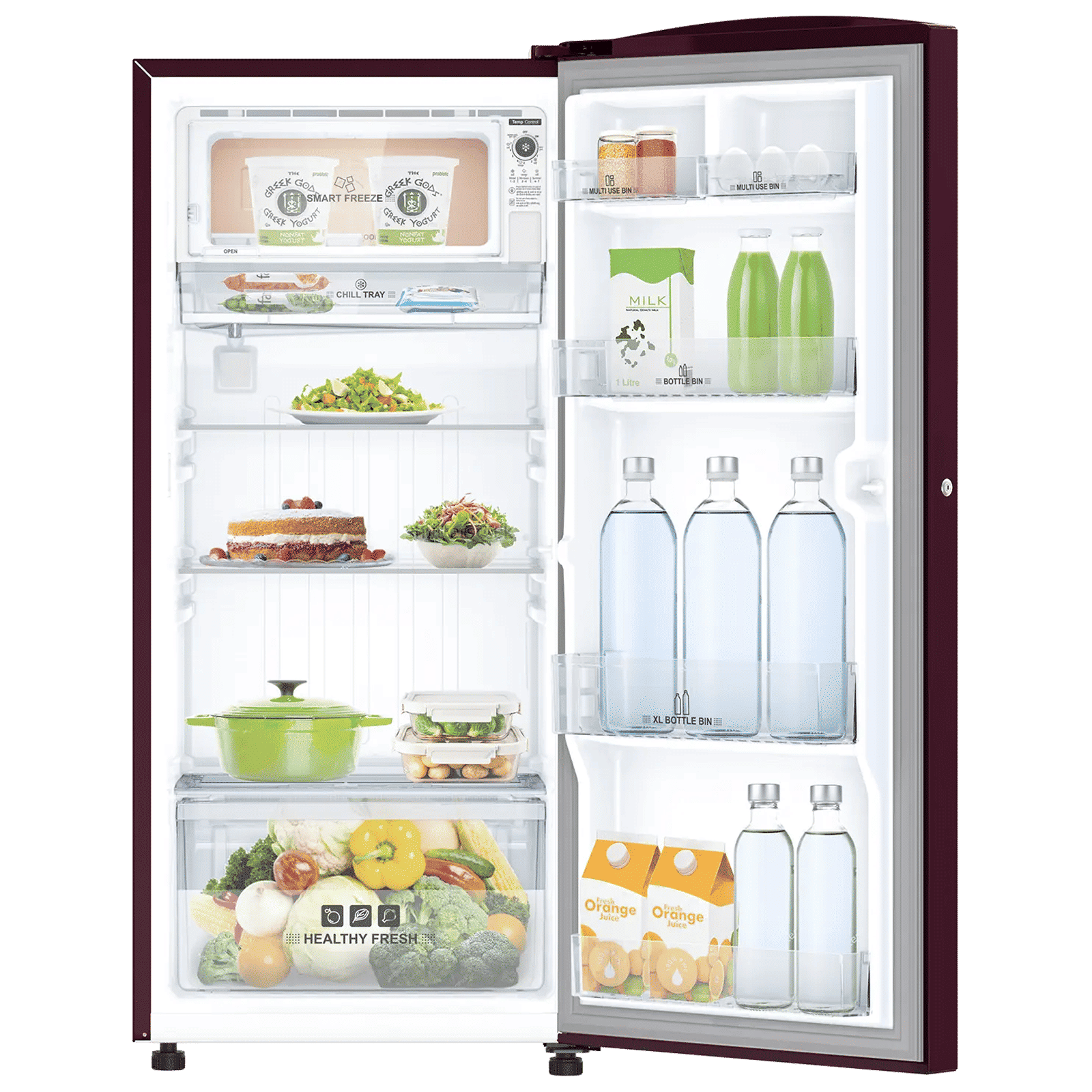 IFB Metal - Cool 187 Litres 3 Star Direct Cool Single Door Refrigerator with Anti Bacterial Gasket (IFBDC-2133FRH, Red Flower)_5