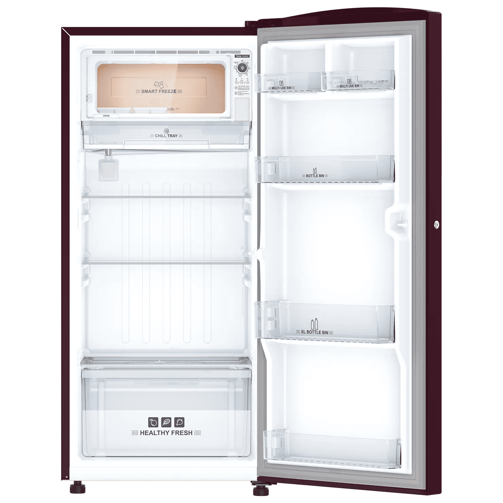 IFB Metal - Cool 187 Litres 3 Star Direct Cool Single Door Refrigerator with Anti Bacterial Gasket (IFBDC-2133FRH, Red Flower)_6