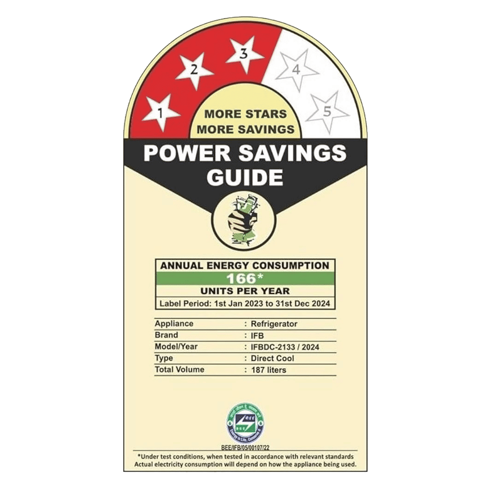 IFB Metal - Cool 187 Litres 3 Star Direct Cool Single Door Refrigerator with Anti Bacterial Gasket (IFBDC-2133FRH, Red Flower)_9