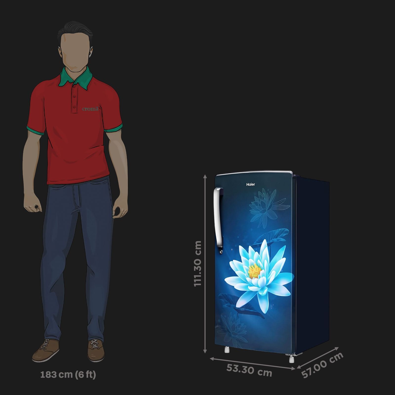 Haier 175 Litres 2 Star Direct Cool Single Door Refrigerator with Anti-Bacterial Gasket (HED182MLN, Marine Lotus)_2