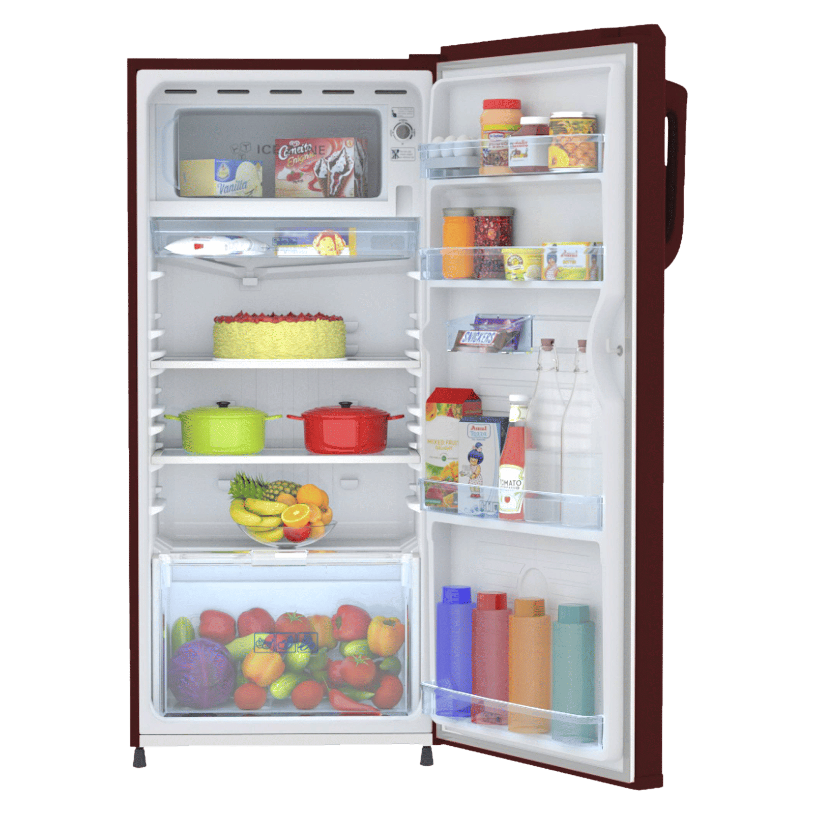 Haier 190 Litres 2 Star Direct Cool Single Door Refrigerator with Antibacterial Gasket (HED202RSP, Red Mono)_5