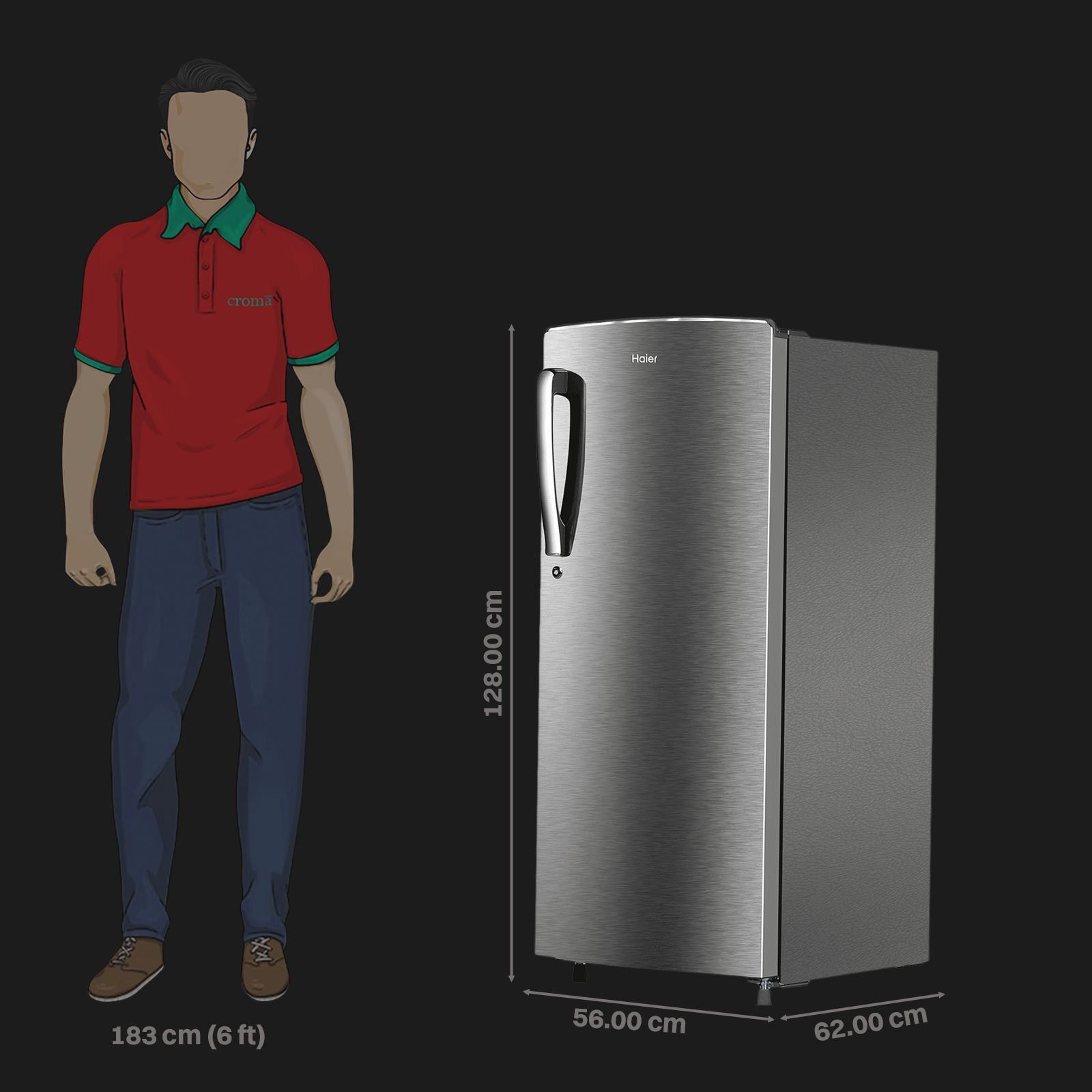 Haier 205 Litres 3 Star Direct Cool Single Door Refrigerator with Antibacterial Gasket (HED213TSN, Inox Steel)_2