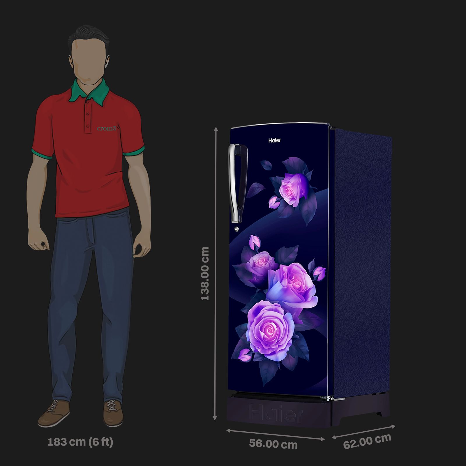 Haier 205 Litres 3 Star Direct Cool Single Door Refrigerator with Anti-Bacterial Gasket (HED213MRBN, Marine Rose)_3