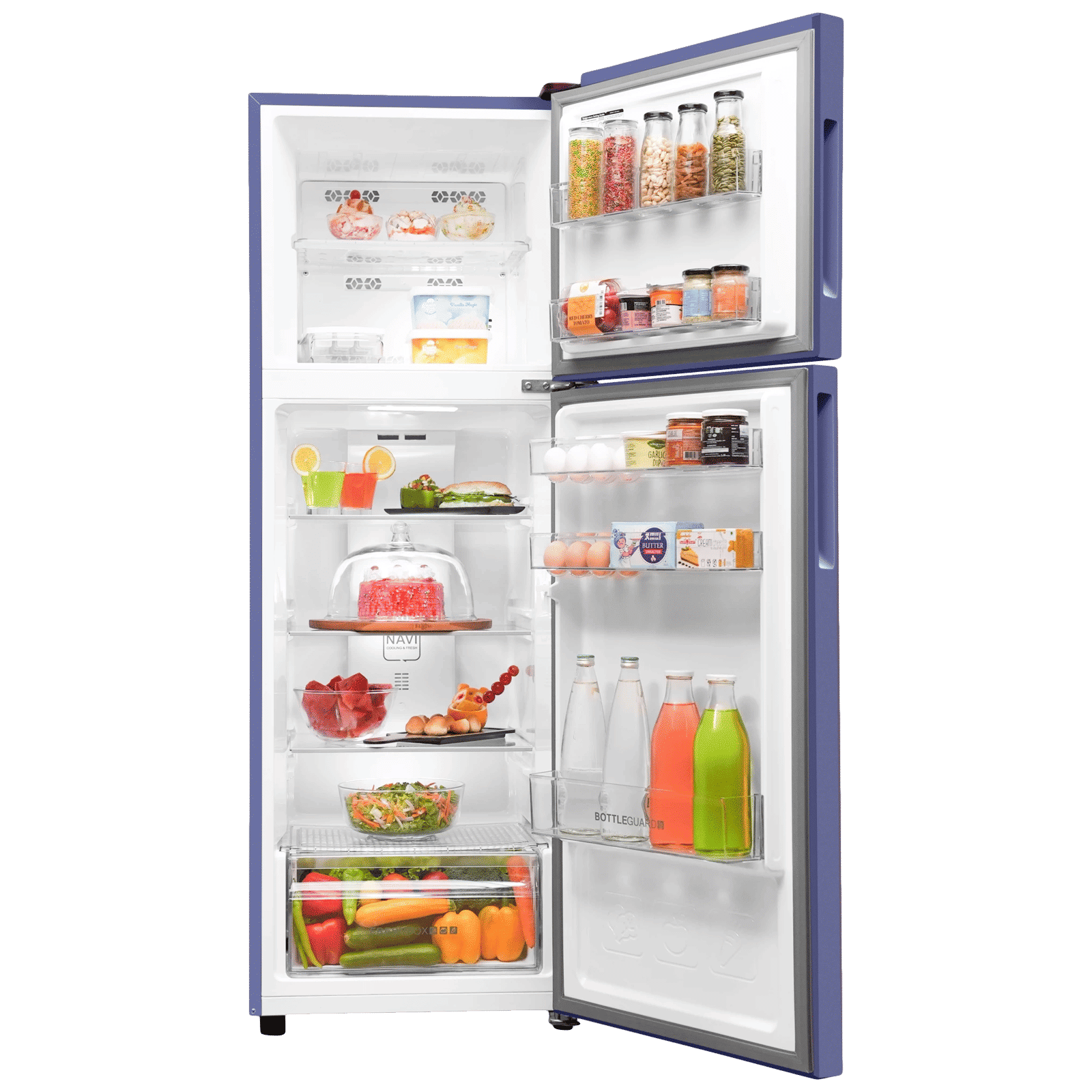 Haier 240 Litres 2 Star Frost Free Double Door Refrigerator with Anti-Bacterial Gasket (HEF252ERBP, Radish Blue)_5
