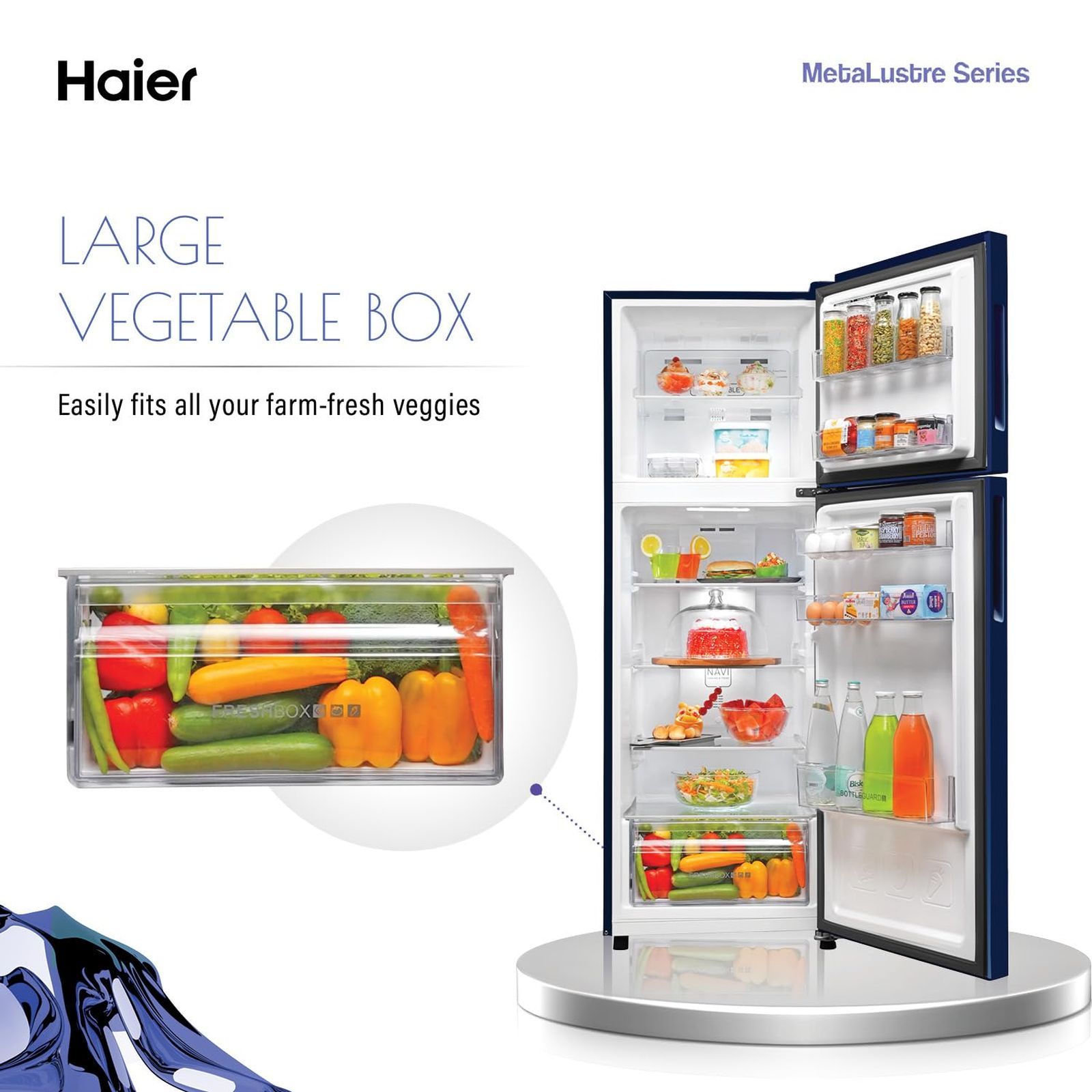 Haier 240 Litres 3 Star Frost Free Double Door Convertible Refrigerator with Antibacterial Gasket (HEF253GIP, Green Inox)_8