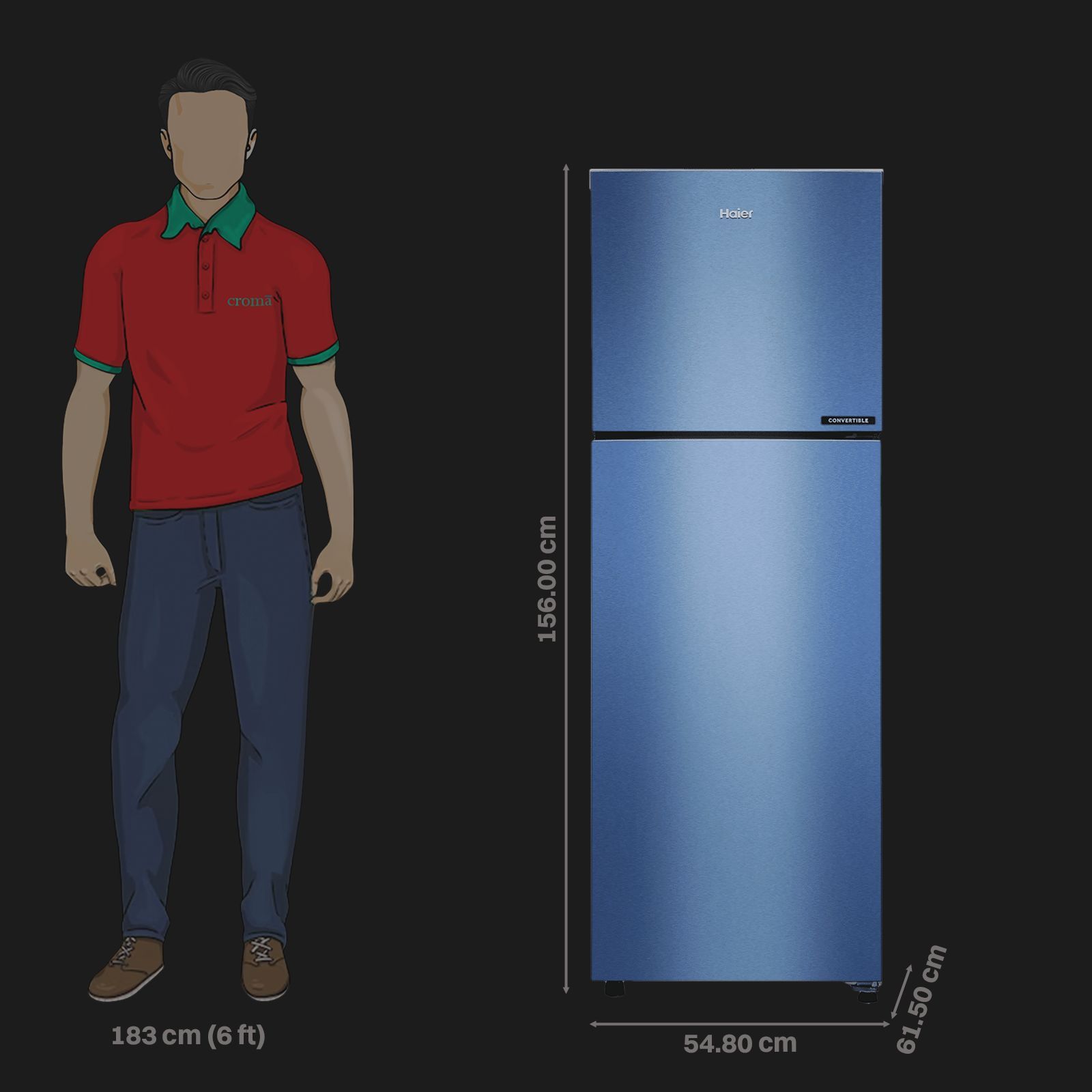 Haier 240 Litres 3 Star Frost Free Double Door Convertible Refrigerator with Antibacterial Gasket (HEF253GIP, Green Inox)_2