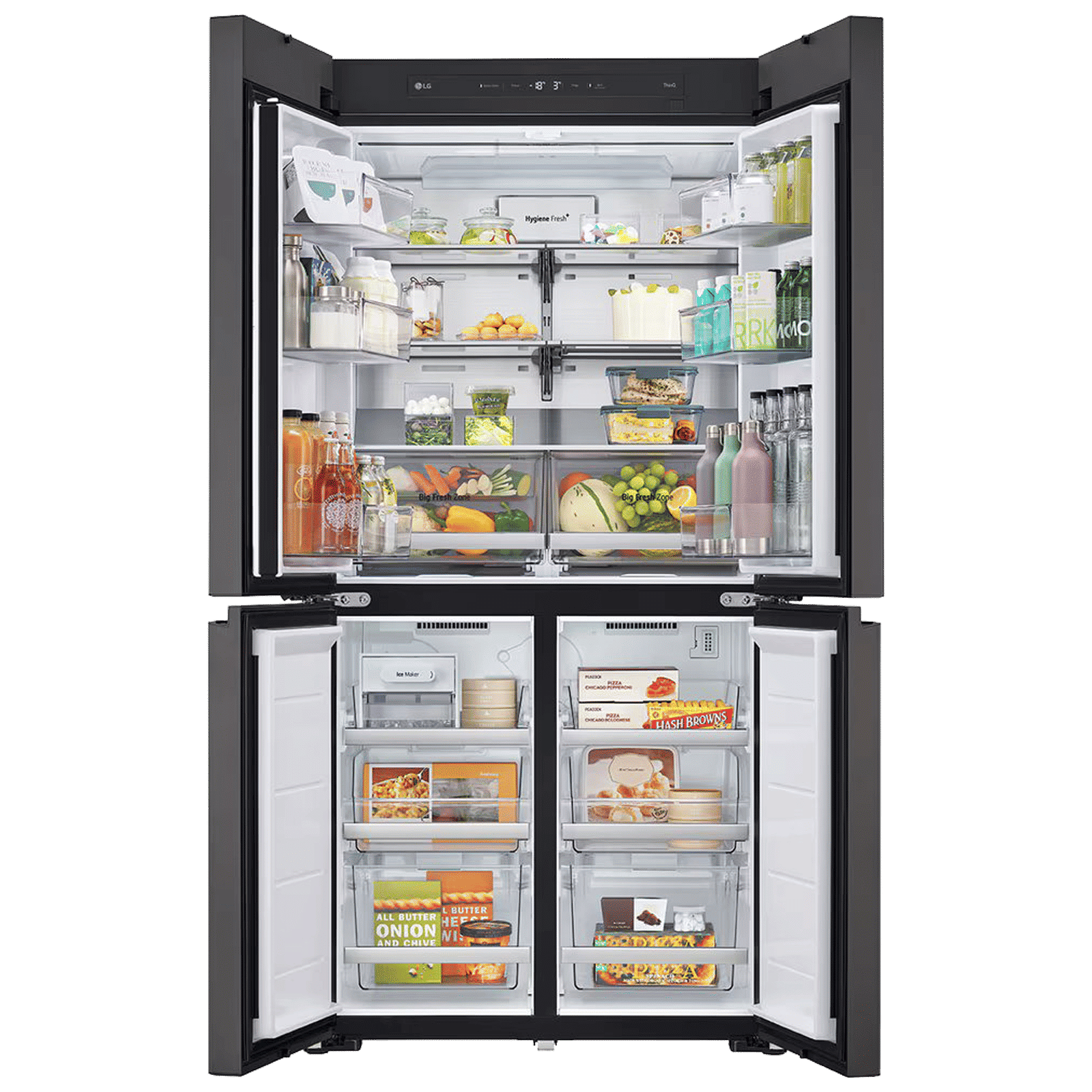 LG 614 Litres 3 Star Frost Free French Door Smart Wifi Enabled Refrigerator with Multi Air Flow (GR-B24FQGJB, Brown & Beige)_5