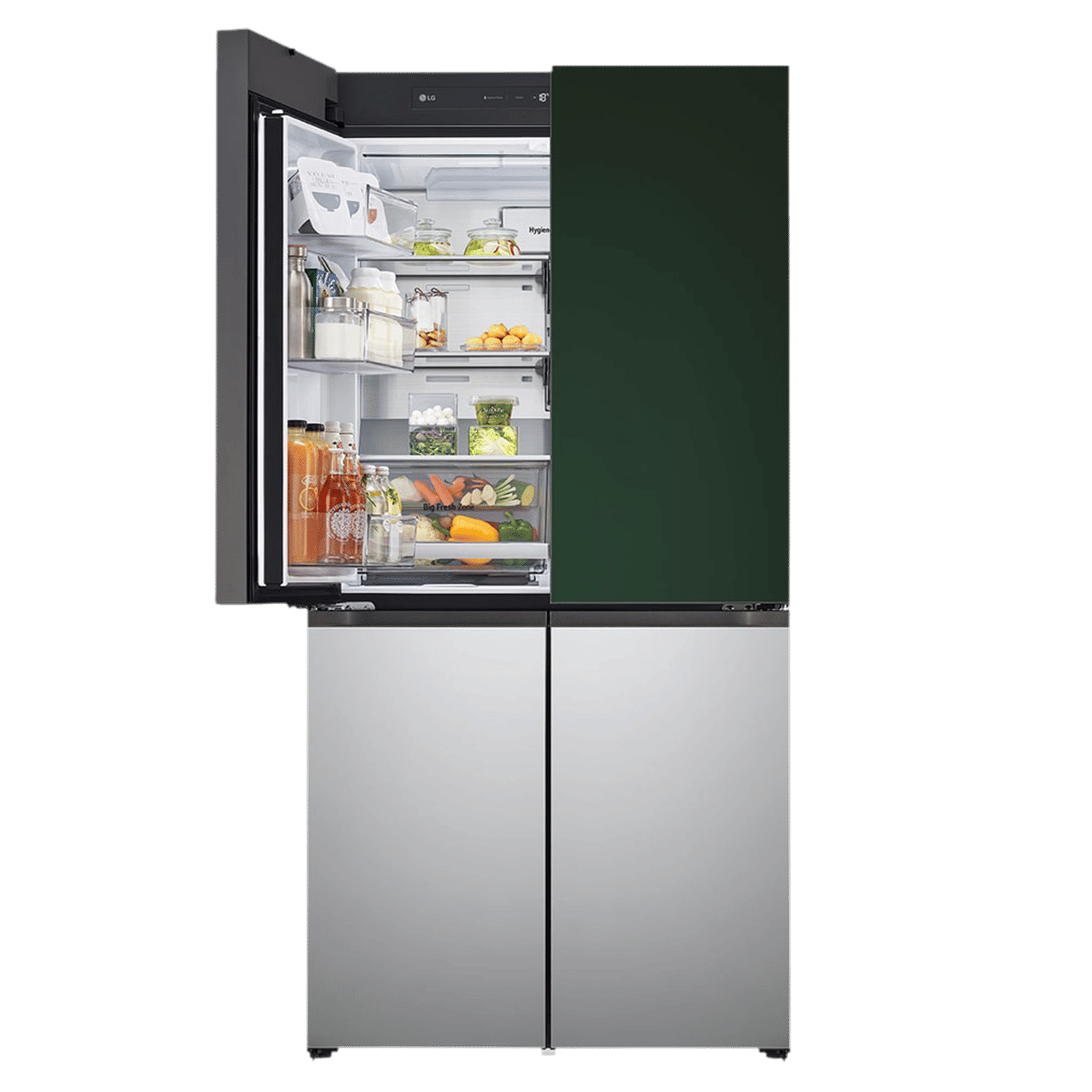 LG 614 Litres 3 Star Frost Free French Door Smart Wifi Enabled Refrigerator with Multi Air Flow (GR-B24FQSJB, Green & Silver)_14