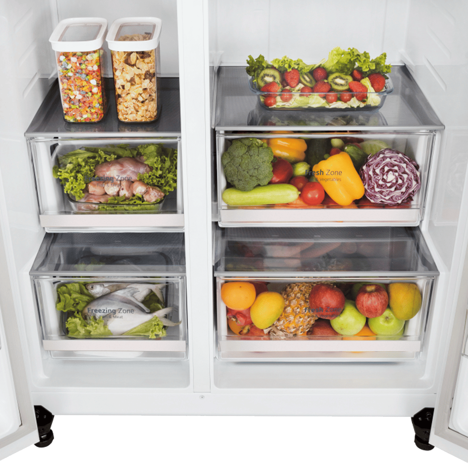 LG 650 Litres 3 Star Frost Free Side by Side Refrigerator with Anti Bacterial Gasket (GL-B257DMK3, Moon Knight)_11