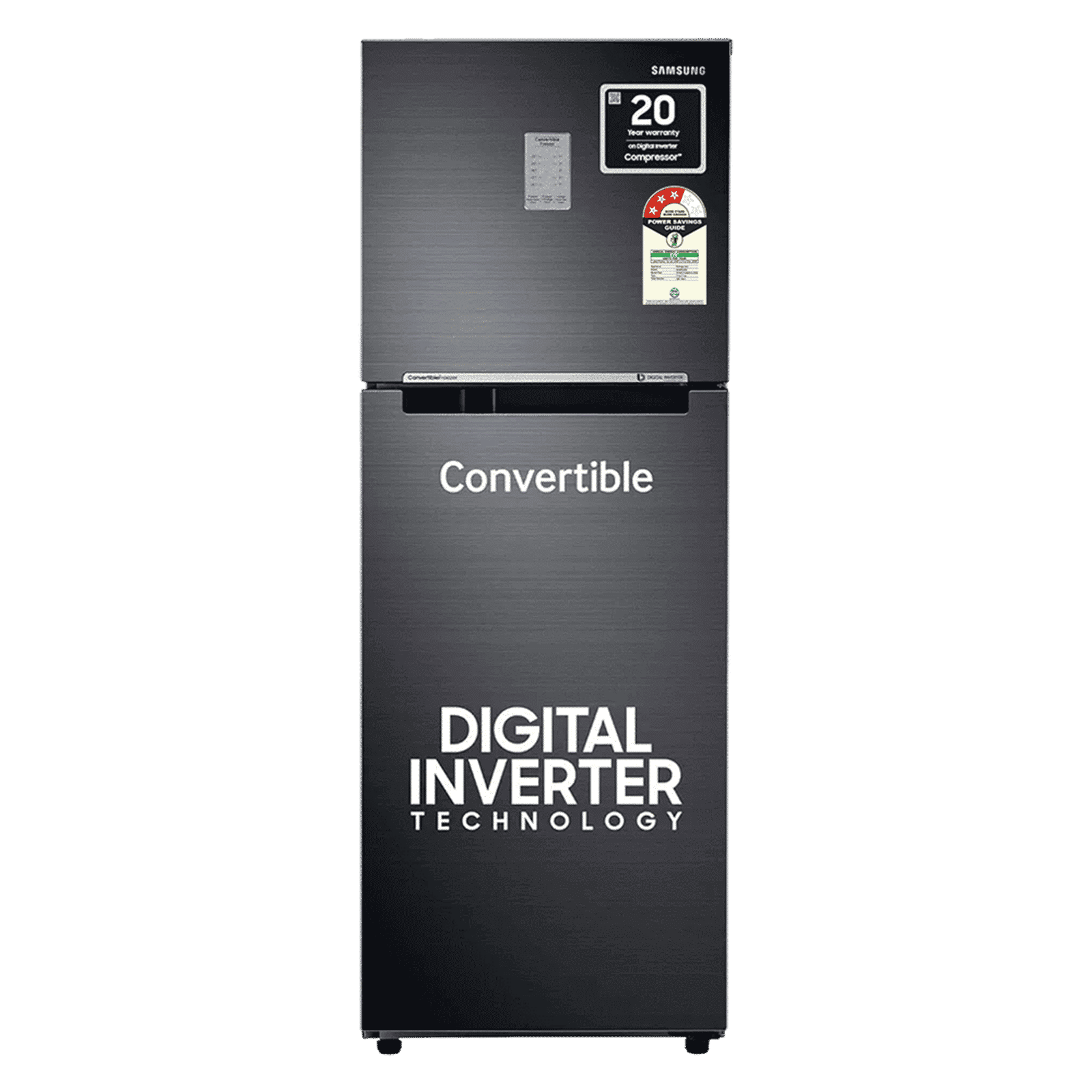 SAMSUNG 236 Litres 3 Star Frost Free Double Door Convertible Refrigerator with Anti Bacterial Gasket (RT28C3733BX/HL, Luxe Black)_1