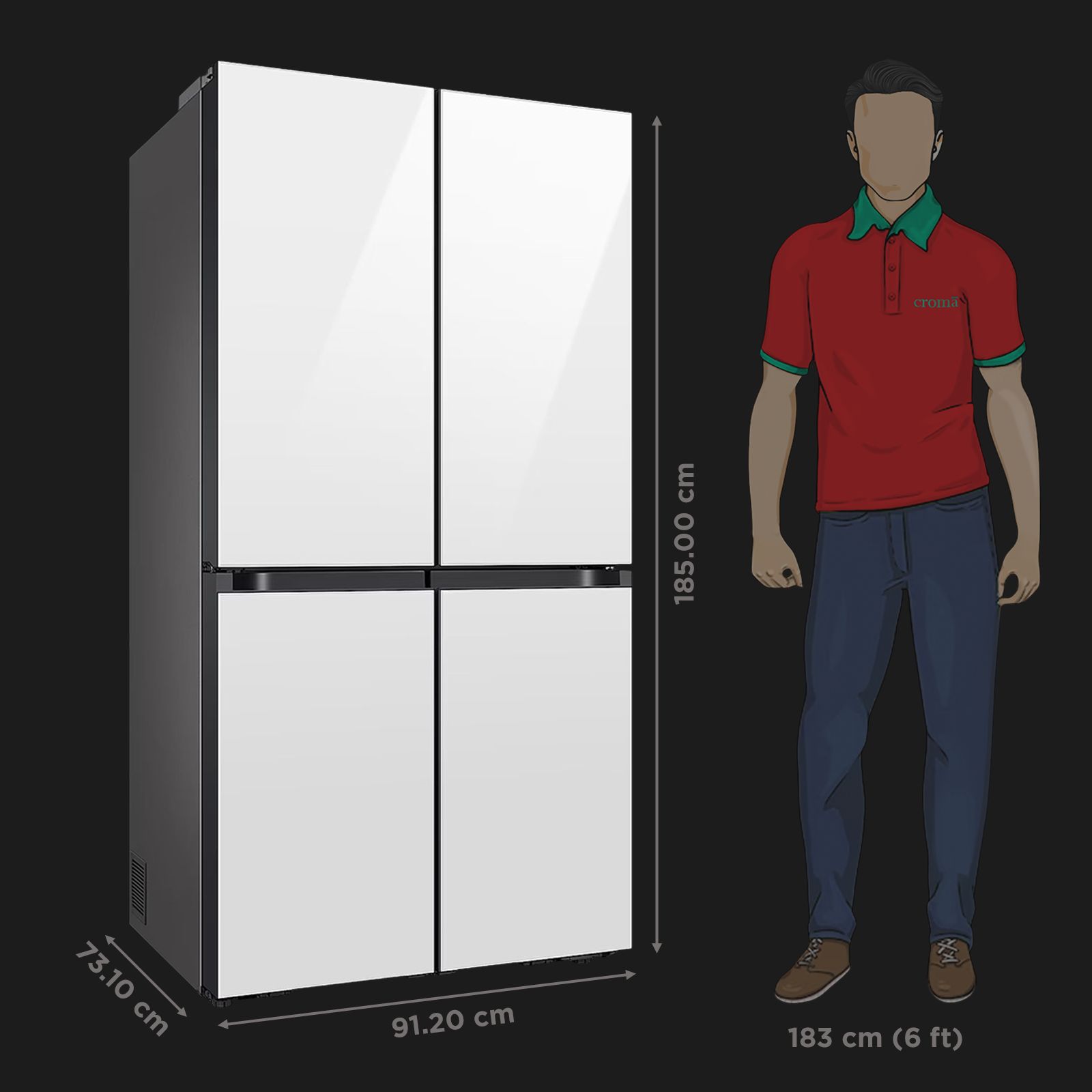 SAMSUNG 650 Litres Frost Free French Door Convertible Refrigerator with Triple Cooling (RF65DB90BD12/TL, Clean White) SAMSUNG 650 Litres Frost Free French Door Convertible Refrigerator with Triple Cooling (RF65DB90BD12/TL, Clean White)_3