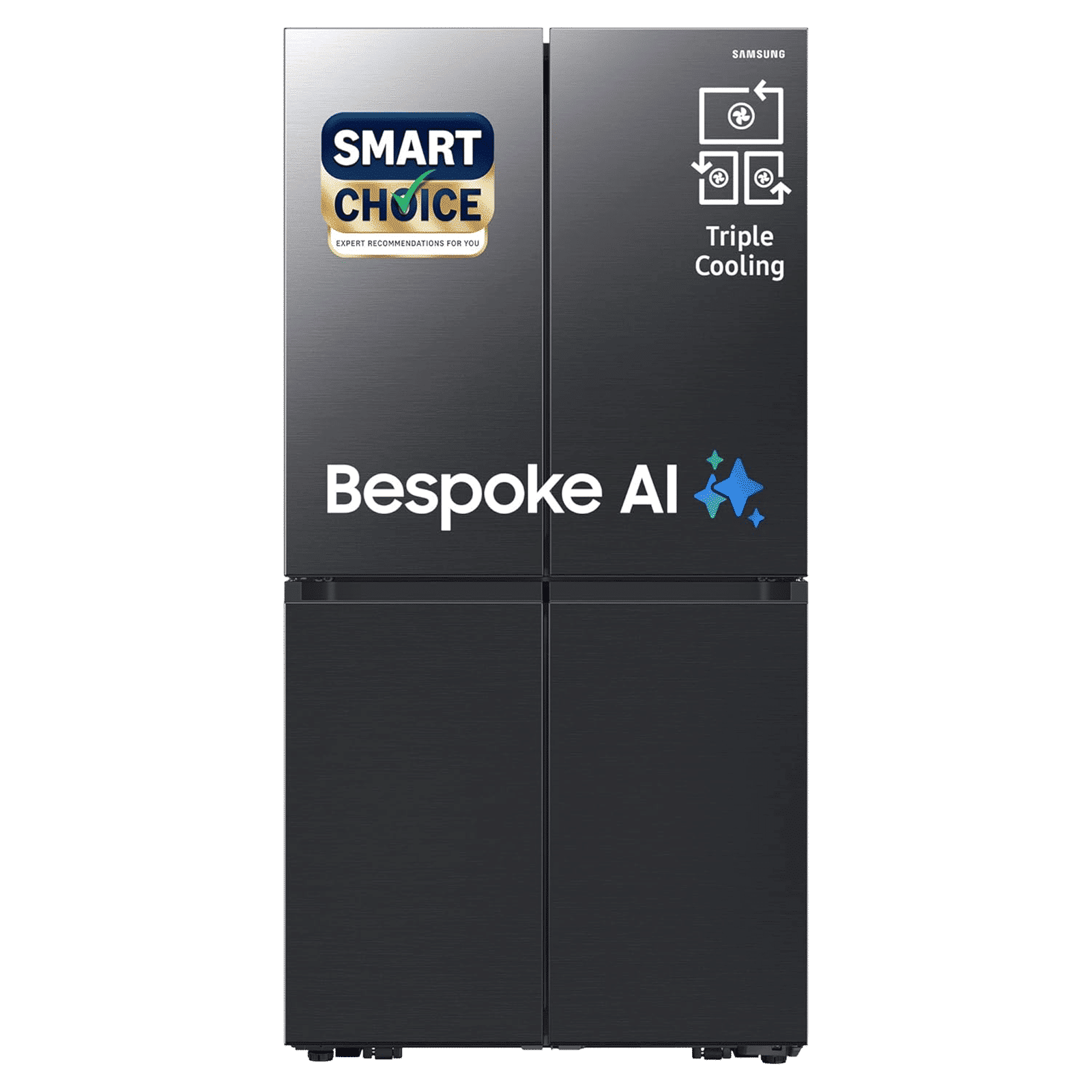 SAMSUNG 650 Litres Frost Free French Door Convertible Refrigerator with Triple Cooling (RF65DG90BDSG/TL, Black Caviar)_1