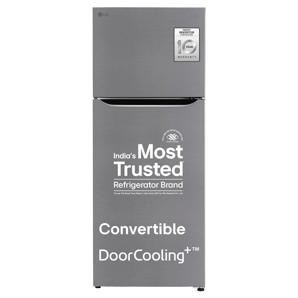LG 446 Litres 1 Star Frost Free Double Door Convertible Refrigerator with Door Cooling Plus Technology (GL-T502CPZR, Shiny Steel)_1