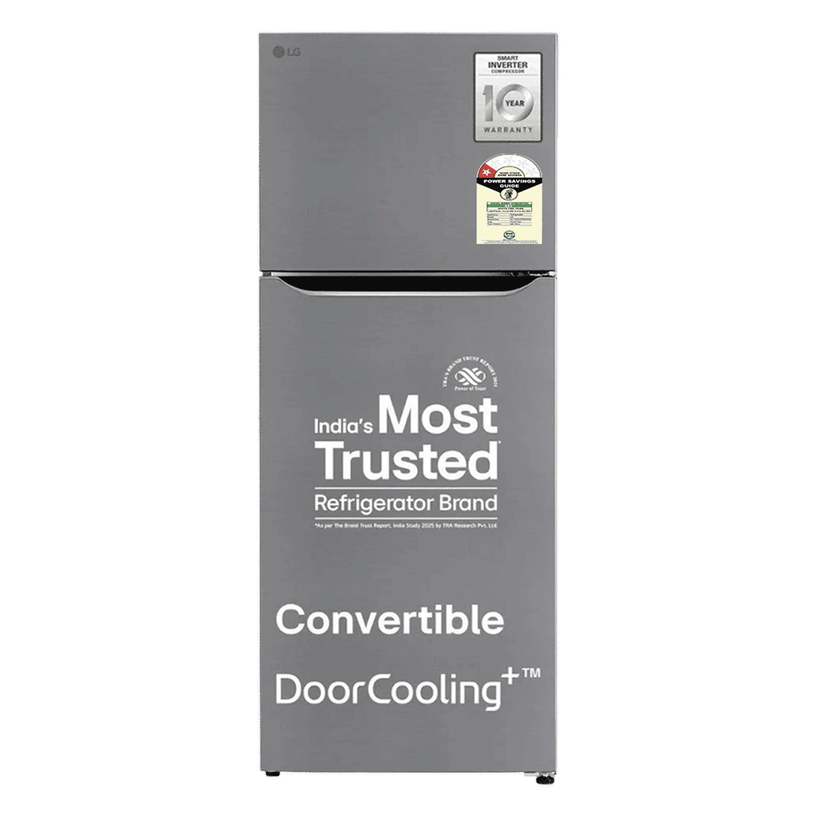 LG 446 Litres 1 Star Frost Free Double Door Convertible Refrigerator with Door Cooling Plus Technology (GL-T502CPZR, Shiny Steel)_1