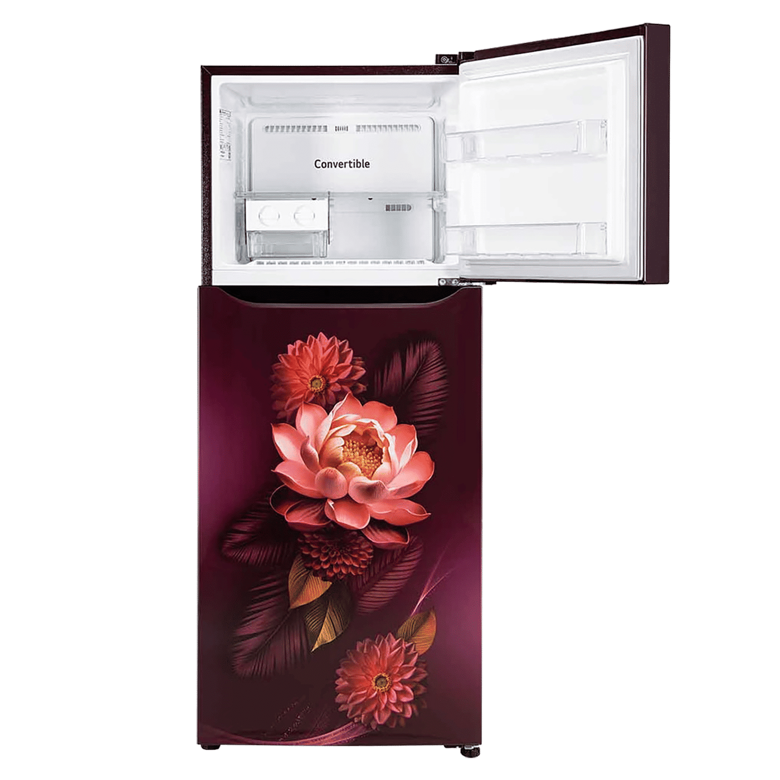 LG 240 Litres 2 Star Frost Free Double Door Convertible Refrigerator with MOIST ‘N’ FRESH Technology (GL-S292SRWY, Red Waterlily)_9