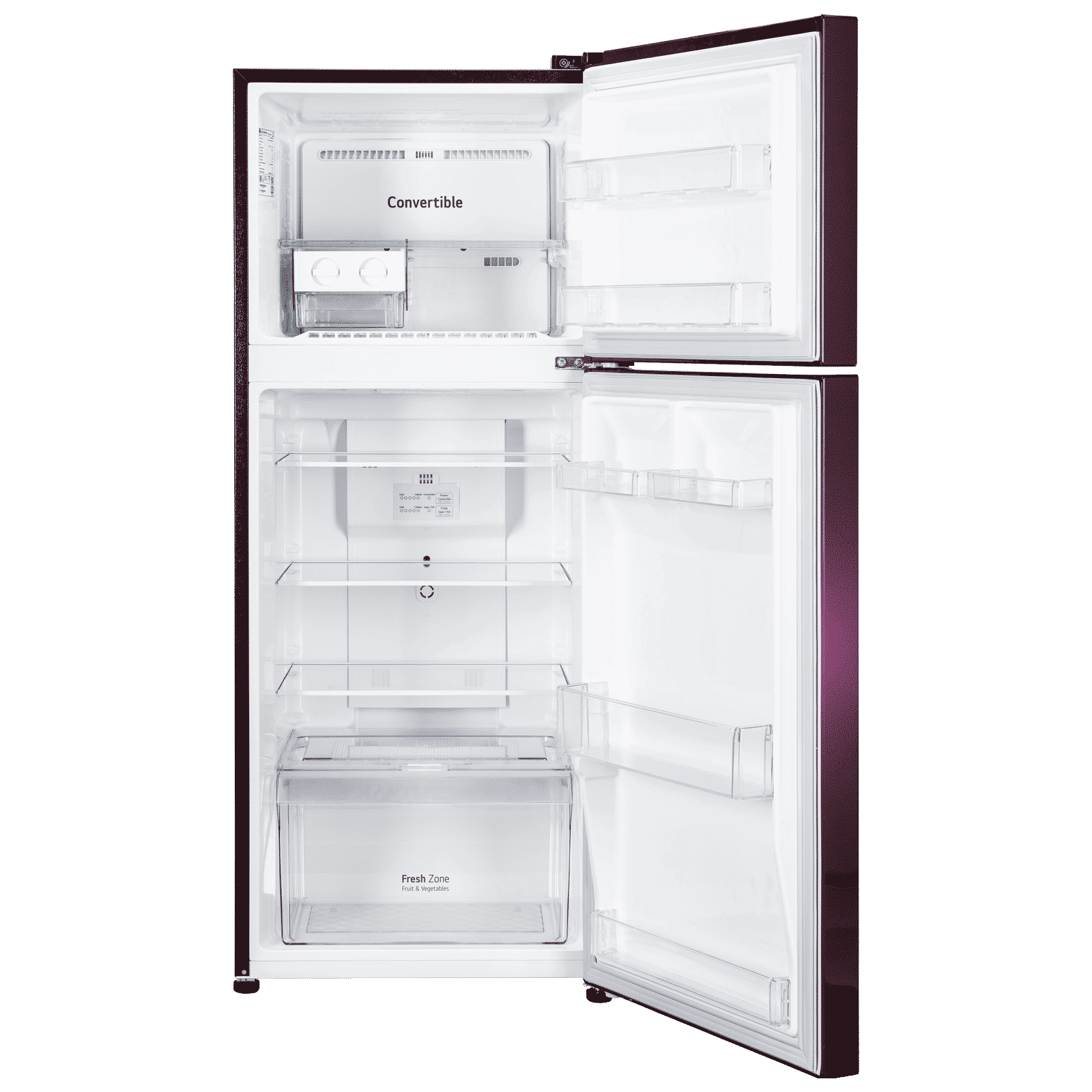 LG 240 Litres 2 Star Frost Free Double Door Convertible Refrigerator with MOIST ‘N’ FRESH Technology (GL-S292SRWY, Red Waterlily)_6
