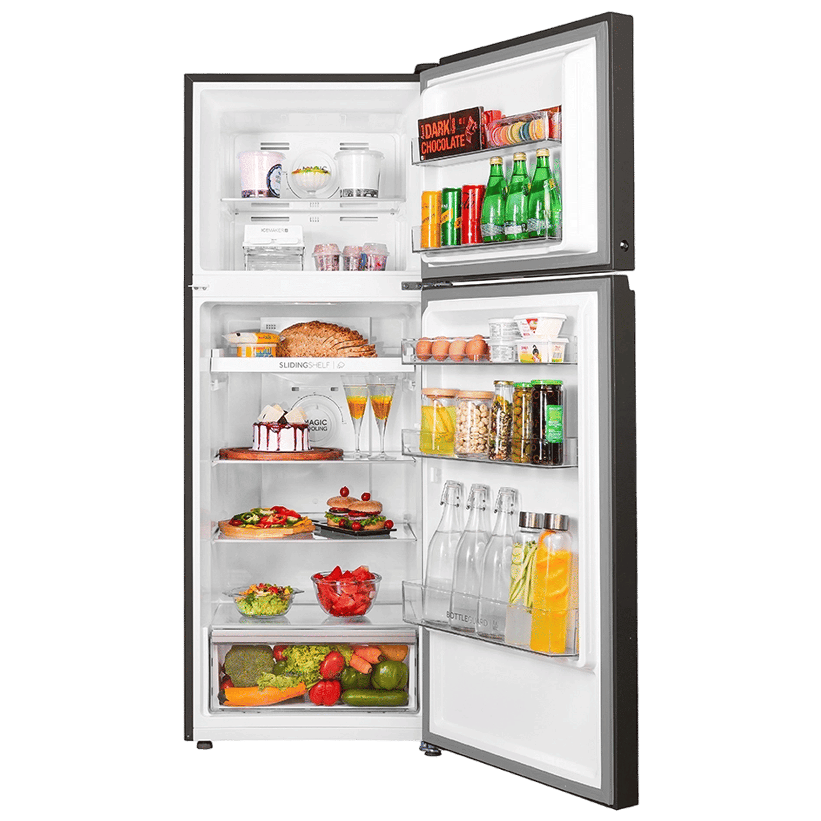 Haier Vogue Series 328 Litres 3 Star Frost Free Double Door Convertible Refrigerator with Triple Inverter & Dual Fan Technology (HRF-3783YGG-P, Yellow Grey Glass)_5