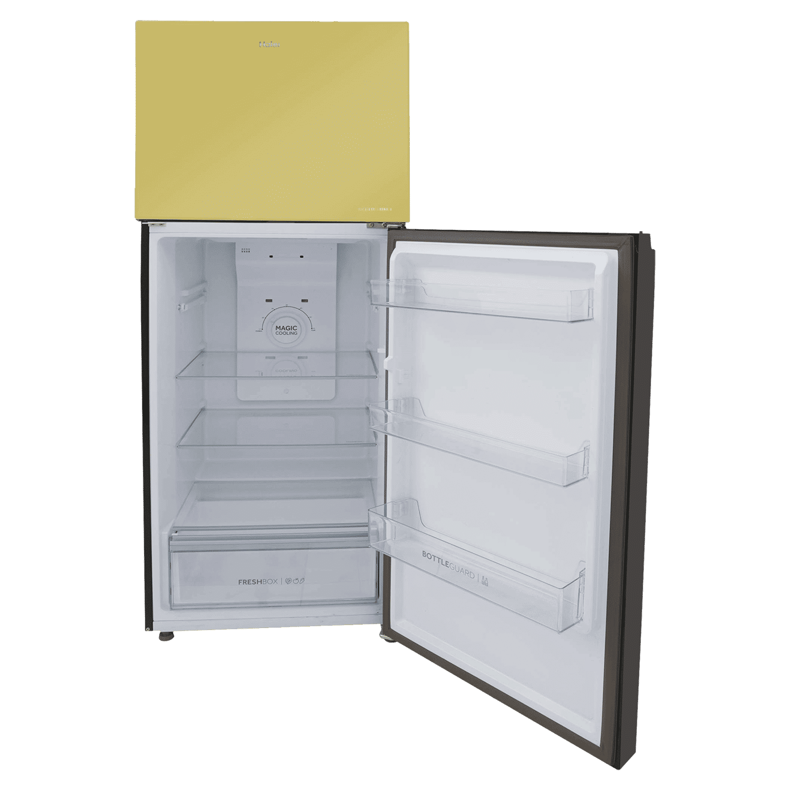 Haier Vogue Series 328 Litres 3 Star Frost Free Double Door Convertible Refrigerator with Triple Inverter & Dual Fan Technology (HRF-3783YGG-P, Yellow Grey Glass)_7