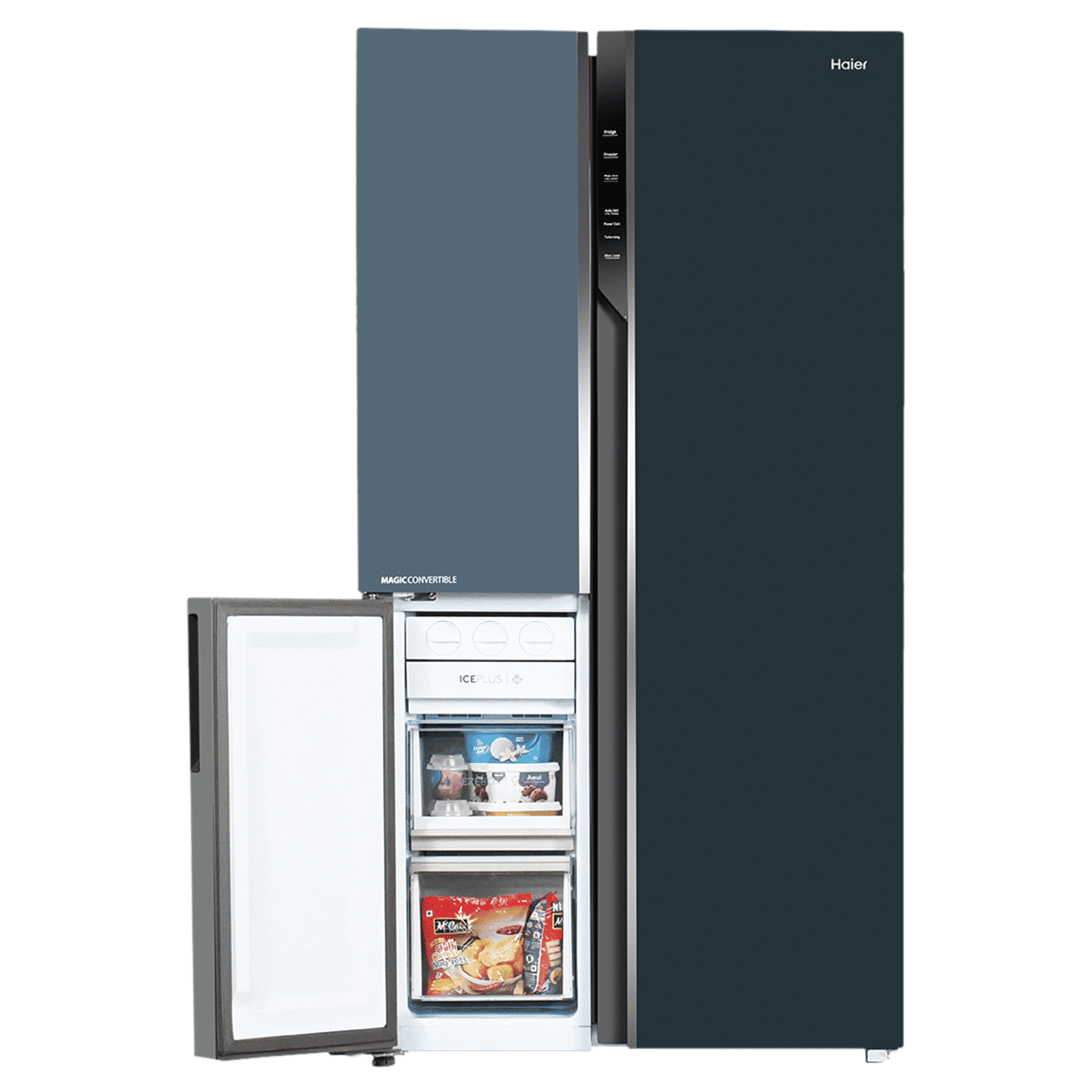 Haier Vogue Series 598 Litres 3 Star Frost Free Side by Side Refrigerator with Expert Inverter Technology (HRT-683GOG, Grey Onyx Glass)_11