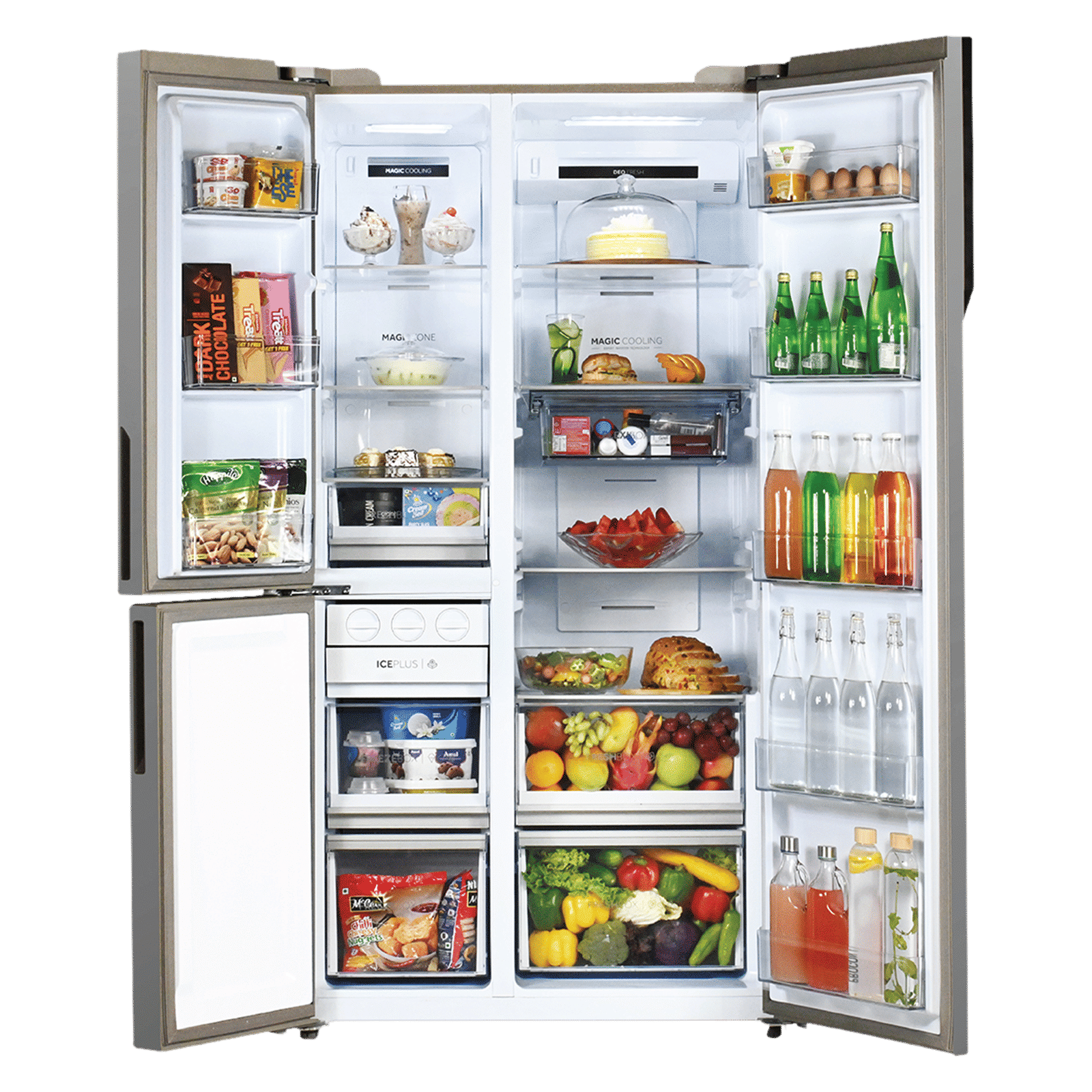 Haier Vogue Series 598 Litres 3 Star Frost Free Side by Side Refrigerator with Expert Inverter Technology (HRT-683GOG, Grey Onyx Glass)_5