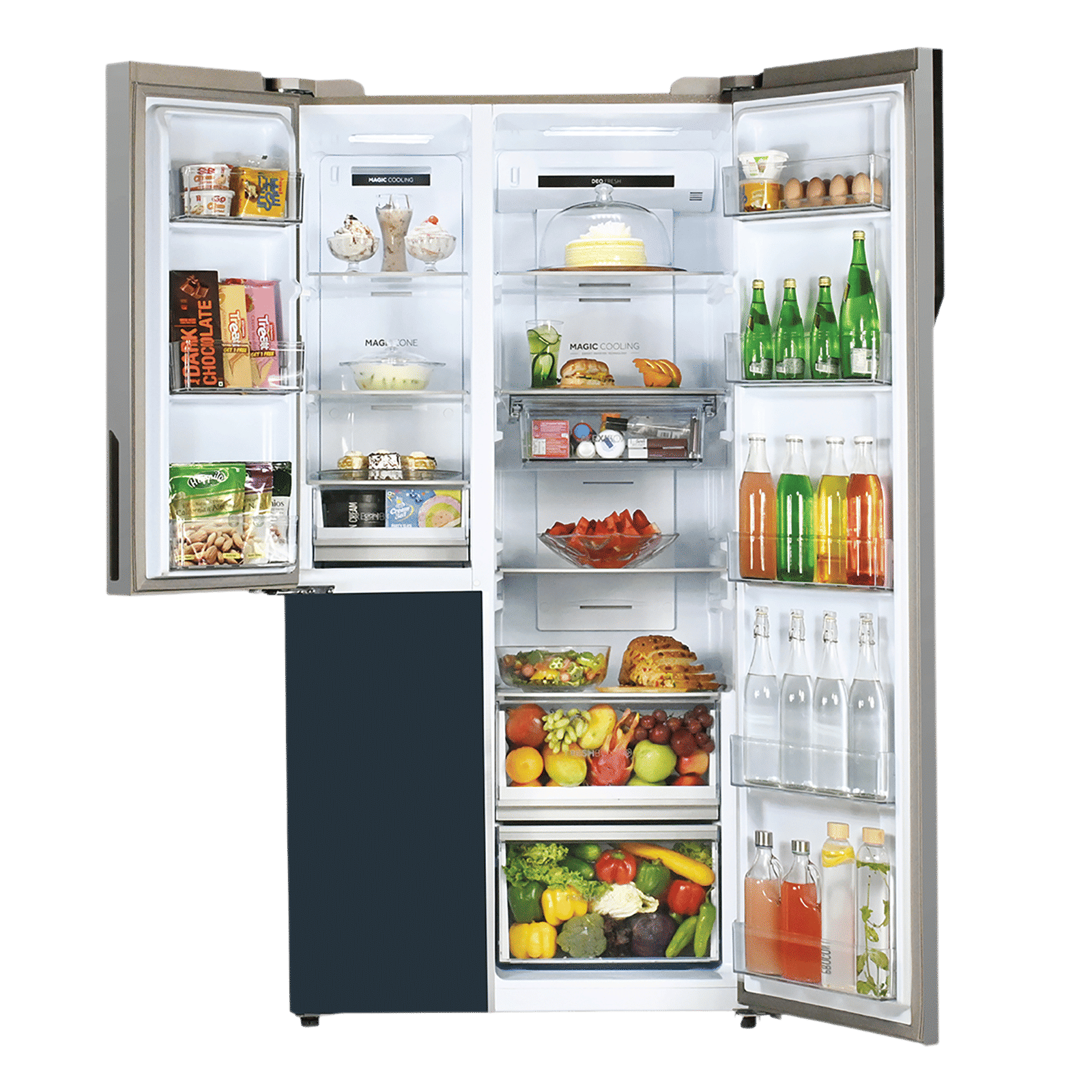 Haier Vogue Series 598 Litres 3 Star Frost Free Side by Side Refrigerator with Expert Inverter Technology (HRT-683GOG, Grey Onyx Glass)_7